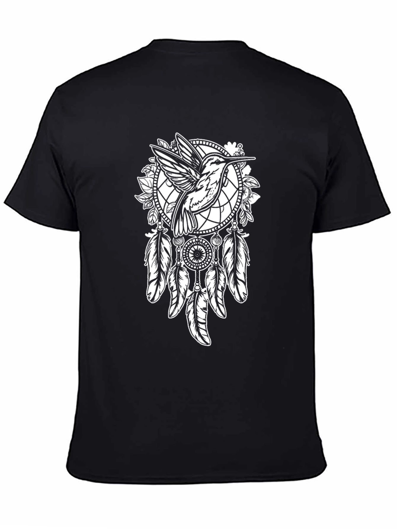 Black Hummingbird Dreamcatcher Graphic Tee view 4
