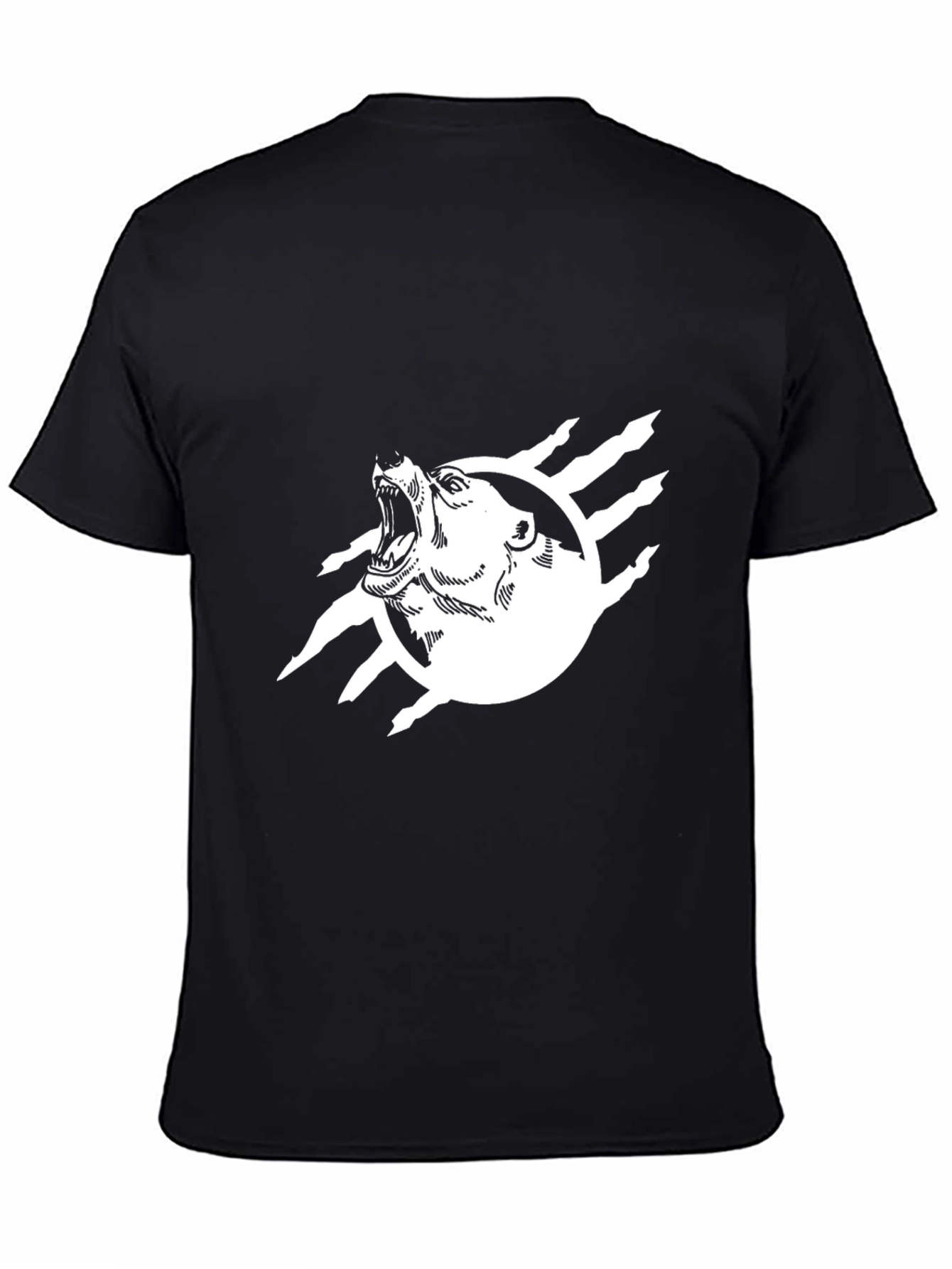 Black Black Bear Claw Graphic Tee - Mens Casual Cotton Shirt view 4