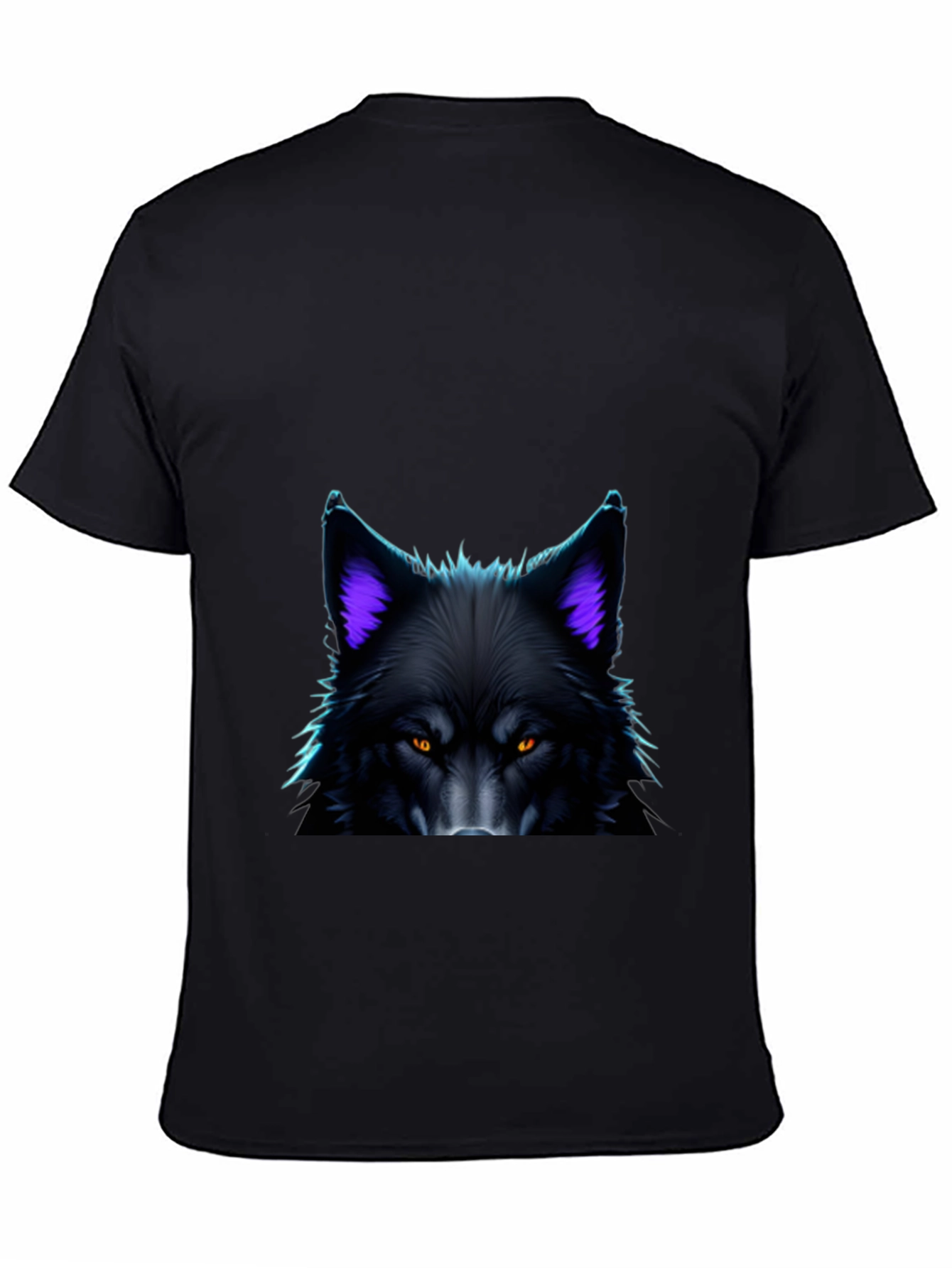 Black Black Wolf Graphic Tee - Bold Animal Design view 4