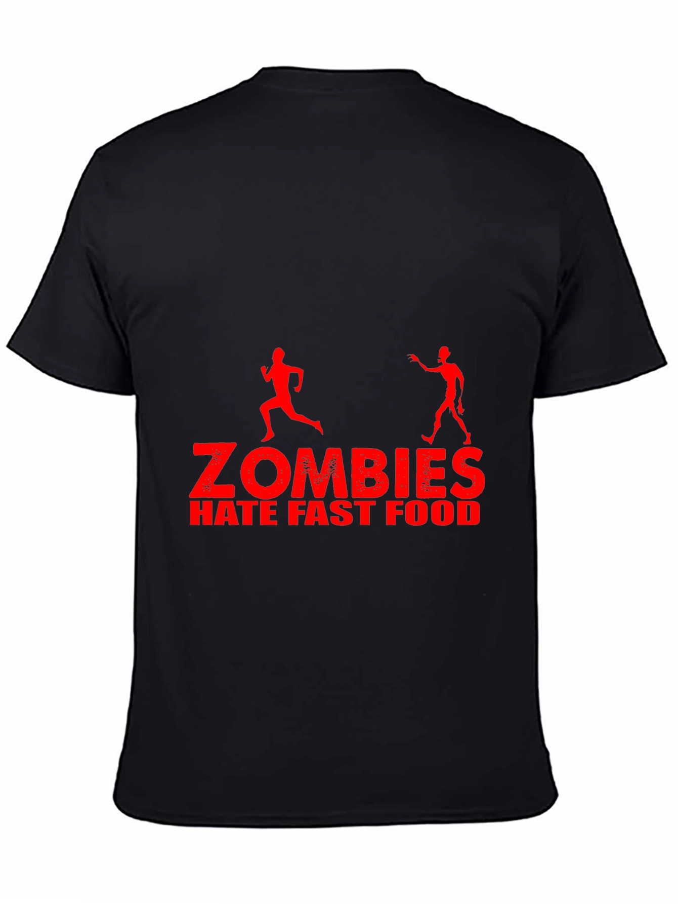 Black Zombies Hate Fast Food Graphic T-Shirt view 4