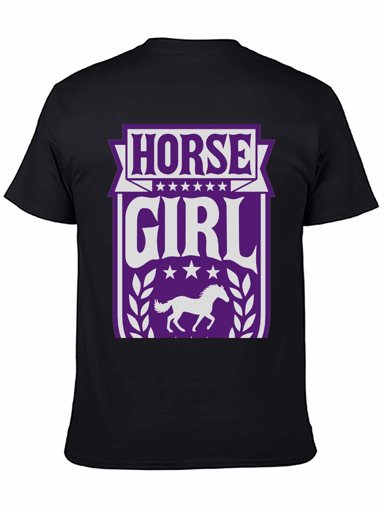 Black Horse Girl Graphic Tee - Equestrian T-Shirt view 4