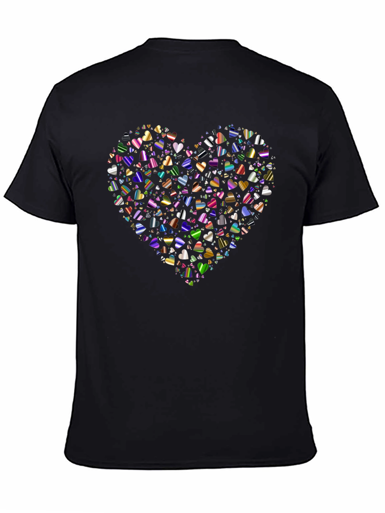 Black Heart of Hearts Black Graphic T-Shirt view 4
