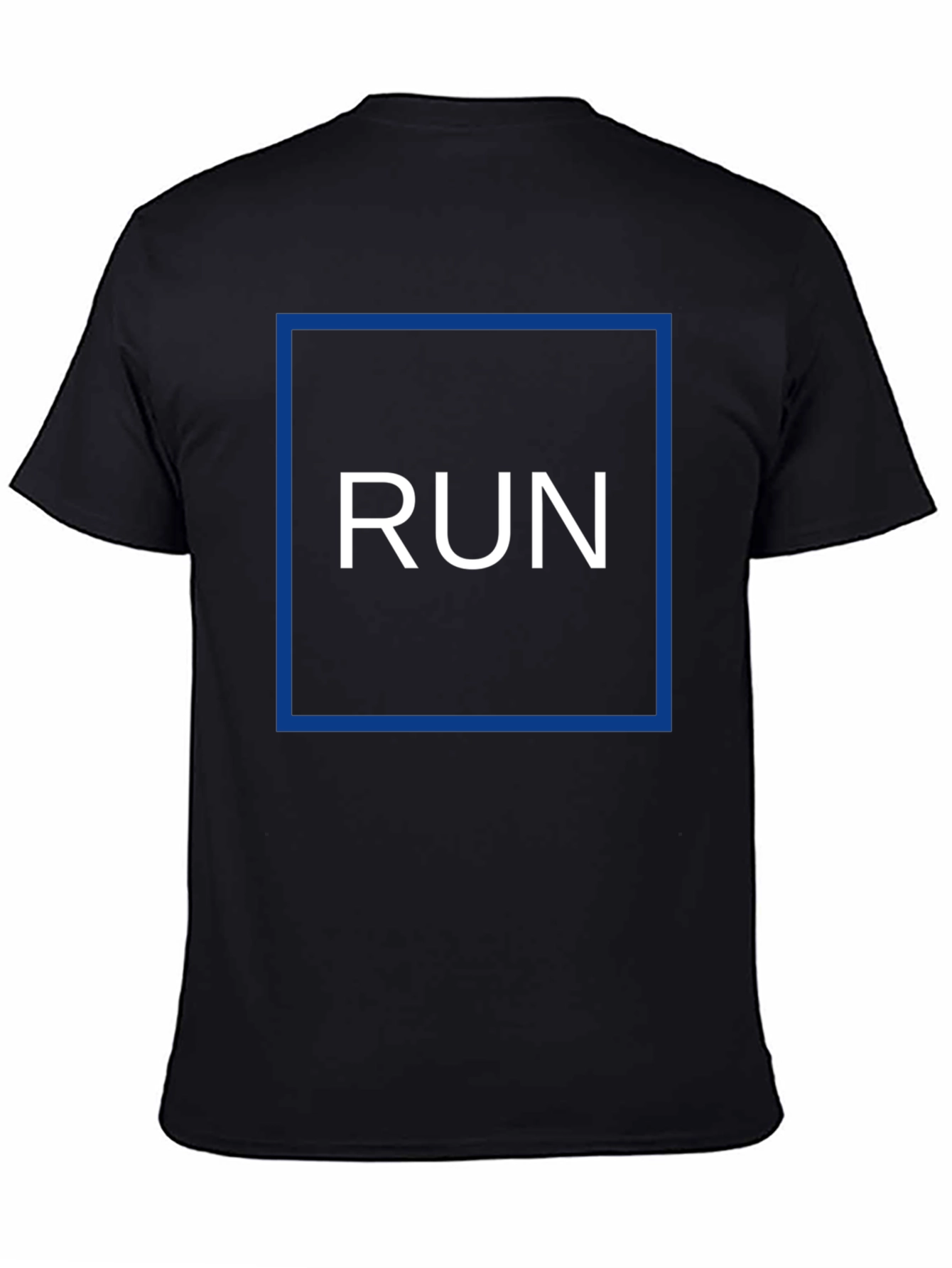 Black Run Graphic Tee - Black Cotton Blend T-Shirt view 4