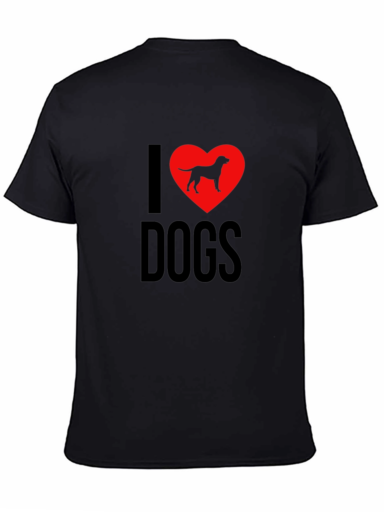 Black I Love Dogs T-Shirt - Dog Breed Heart Design view 4