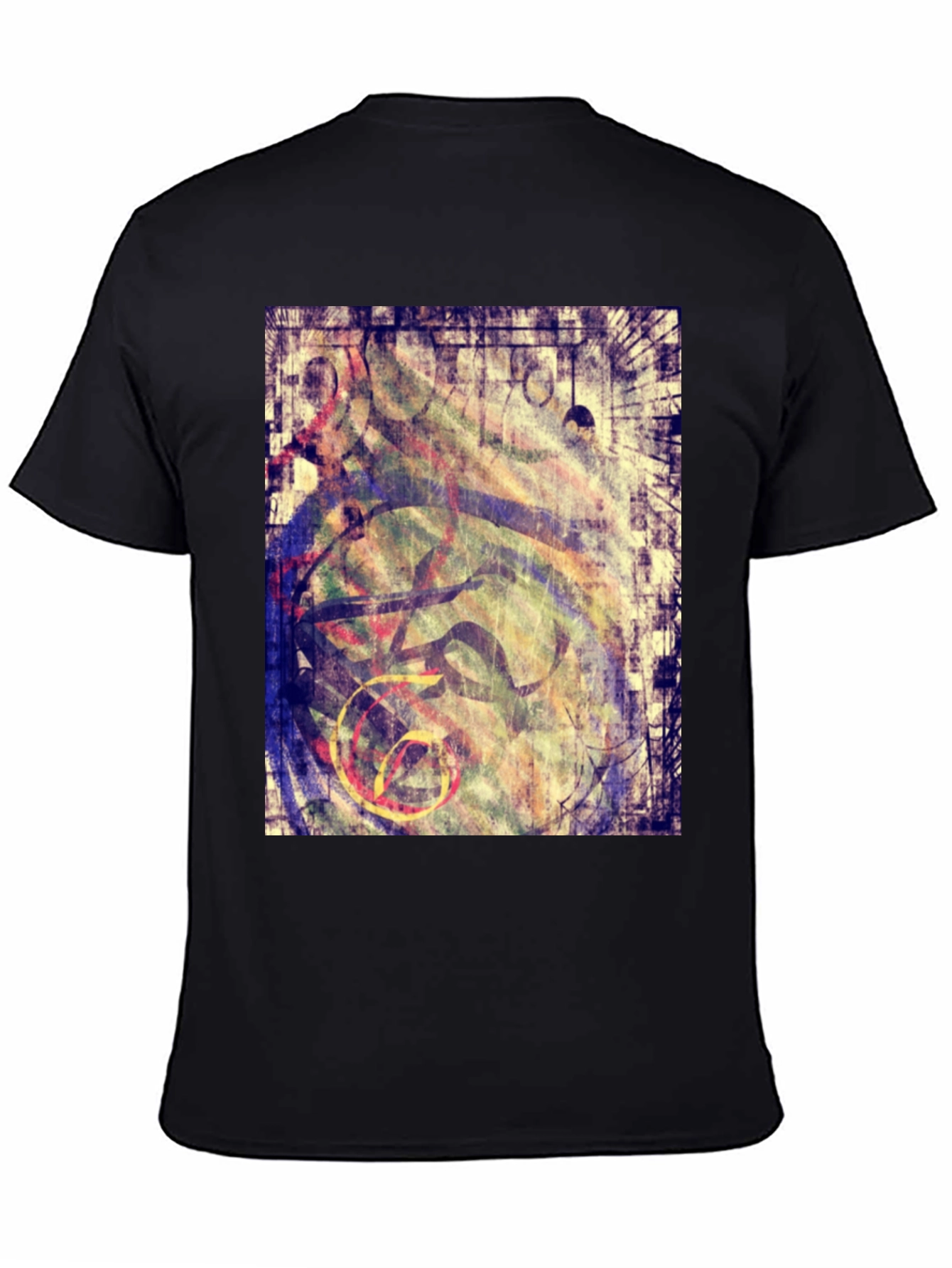 Black Abstract Graphic Print Black T-Shirt view 4