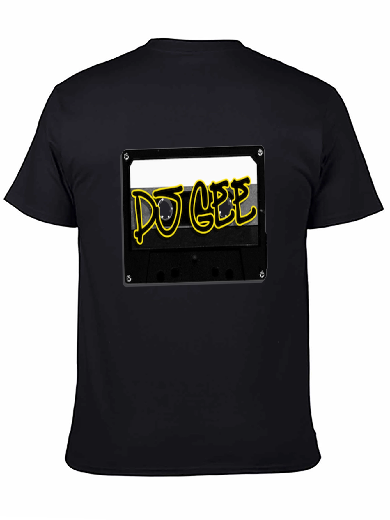 Black DJ GEE Cassette Tape Black T-Shirt view 4