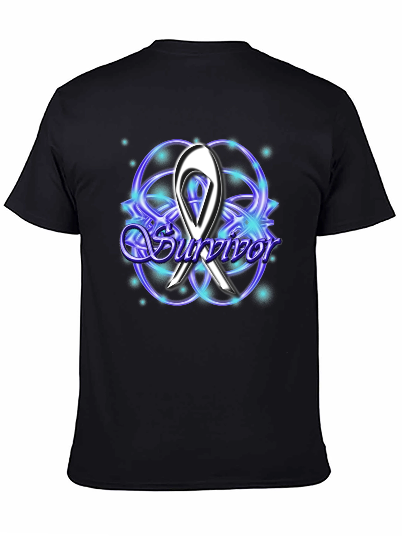 Black Survivor Ribbon T-Shirt - Awareness Tee view 4