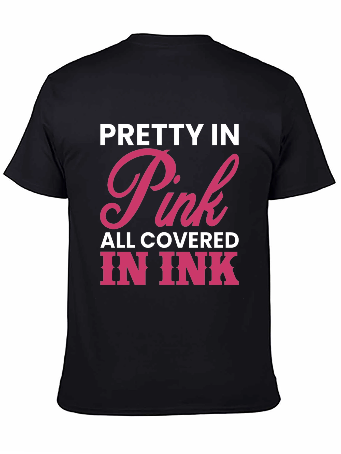 Black Pretty In Pink Tattoo Lover Tee view 4
