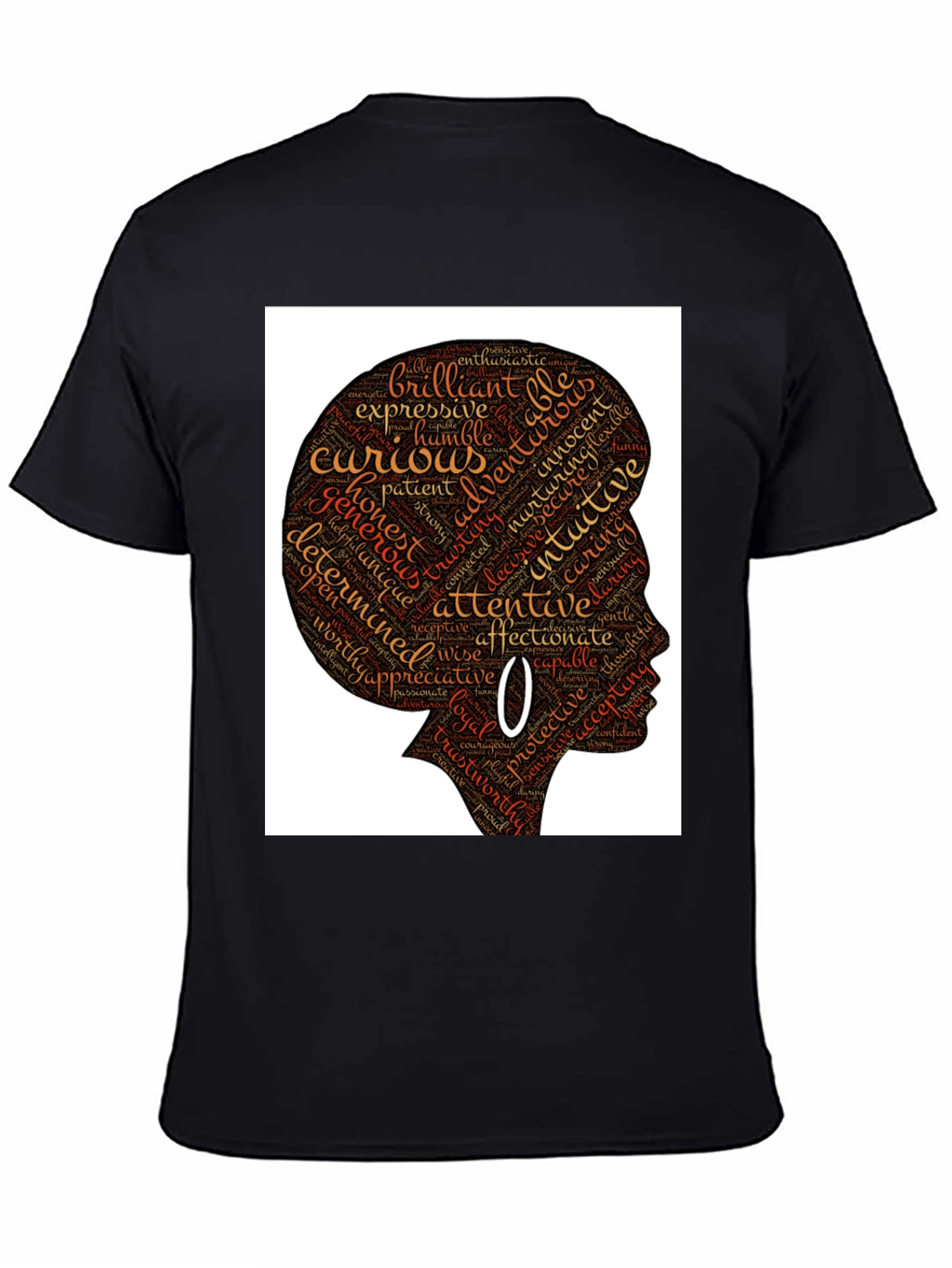 Black Empowered Woman Word Art T-Shirt view 4