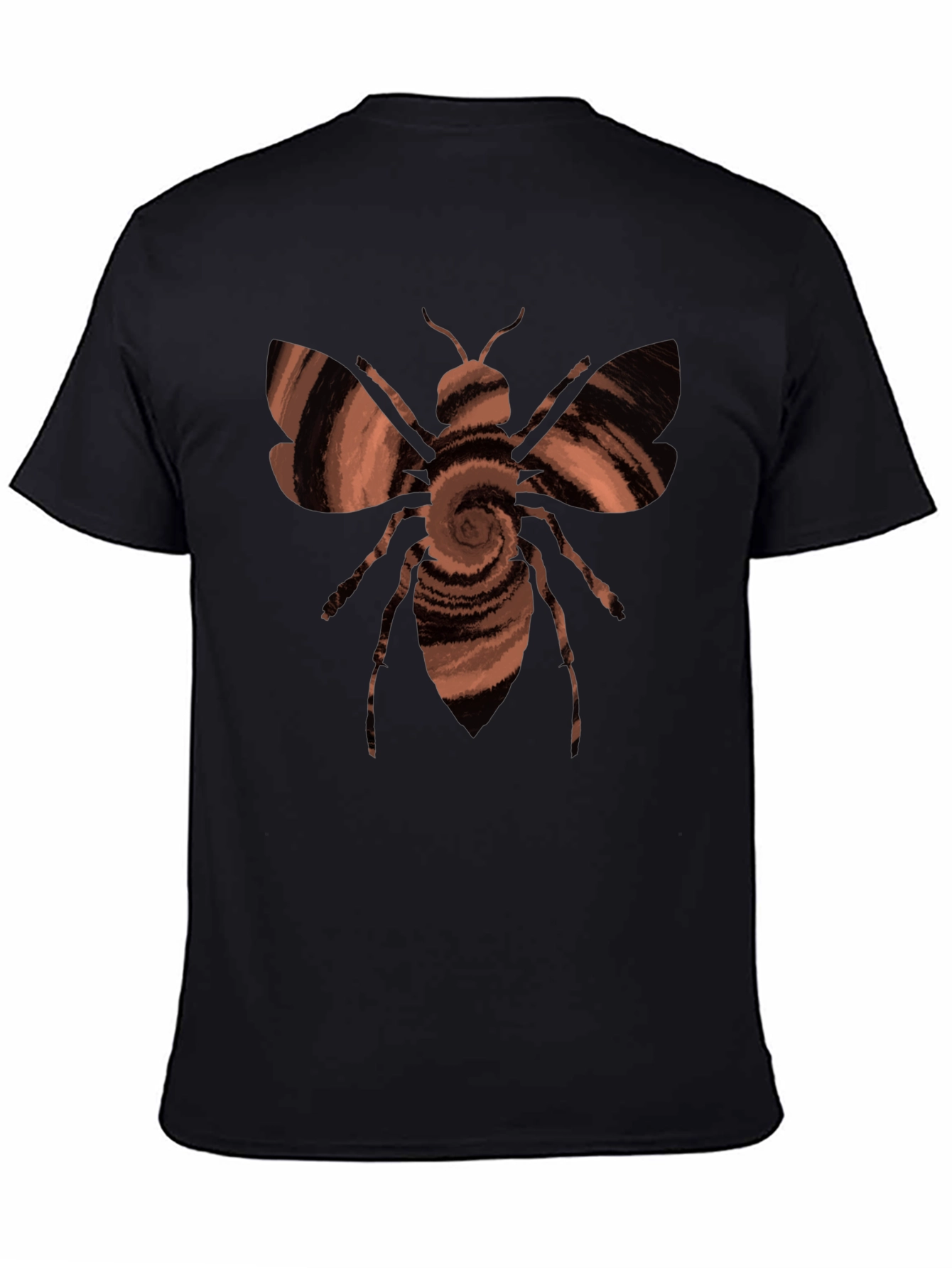 Black Swirl Bee Graphic T-Shirt view 4