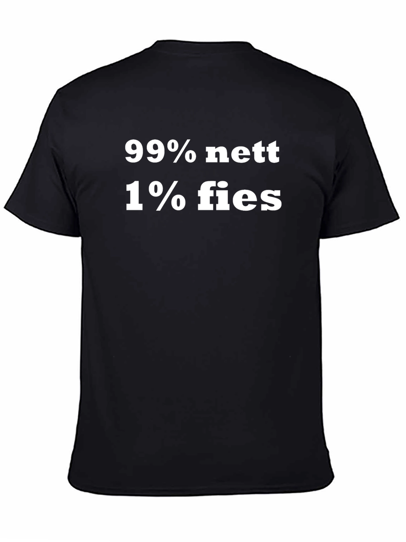 Black Funny 99% Nett 1% Fies Graphic T-Shirt view 4