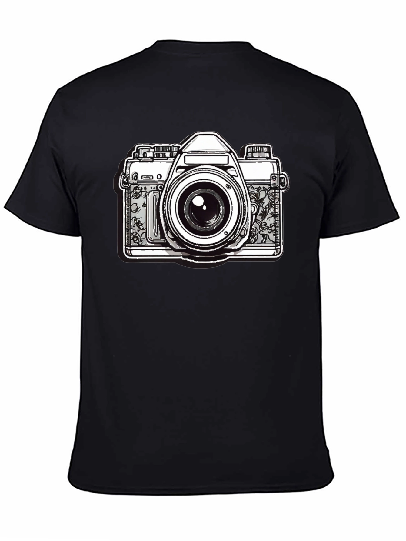 Black Vintage Camera Graphic T-Shirt - Black view 4