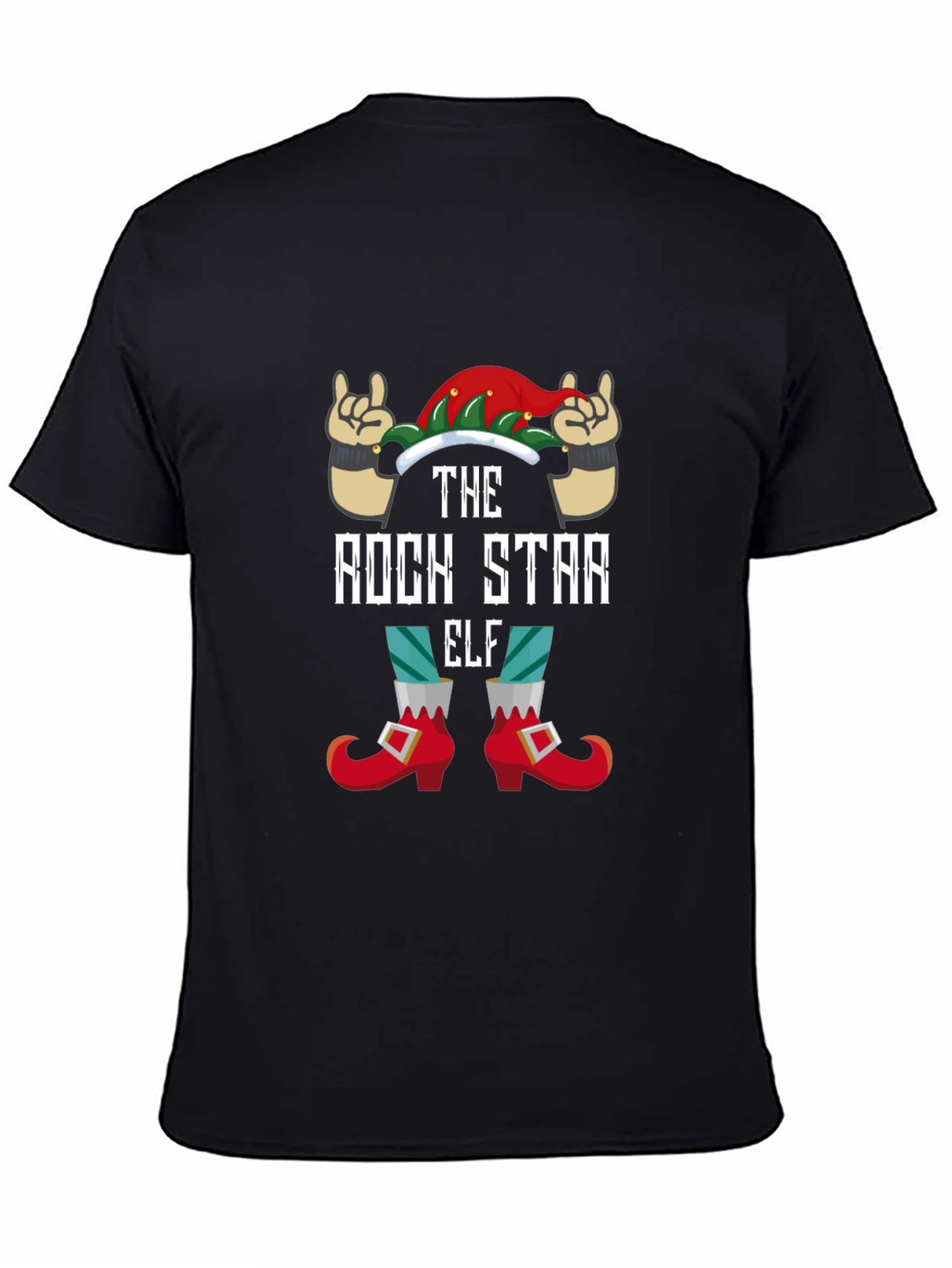 Black Rock Star Elf Graphic Tee view 4