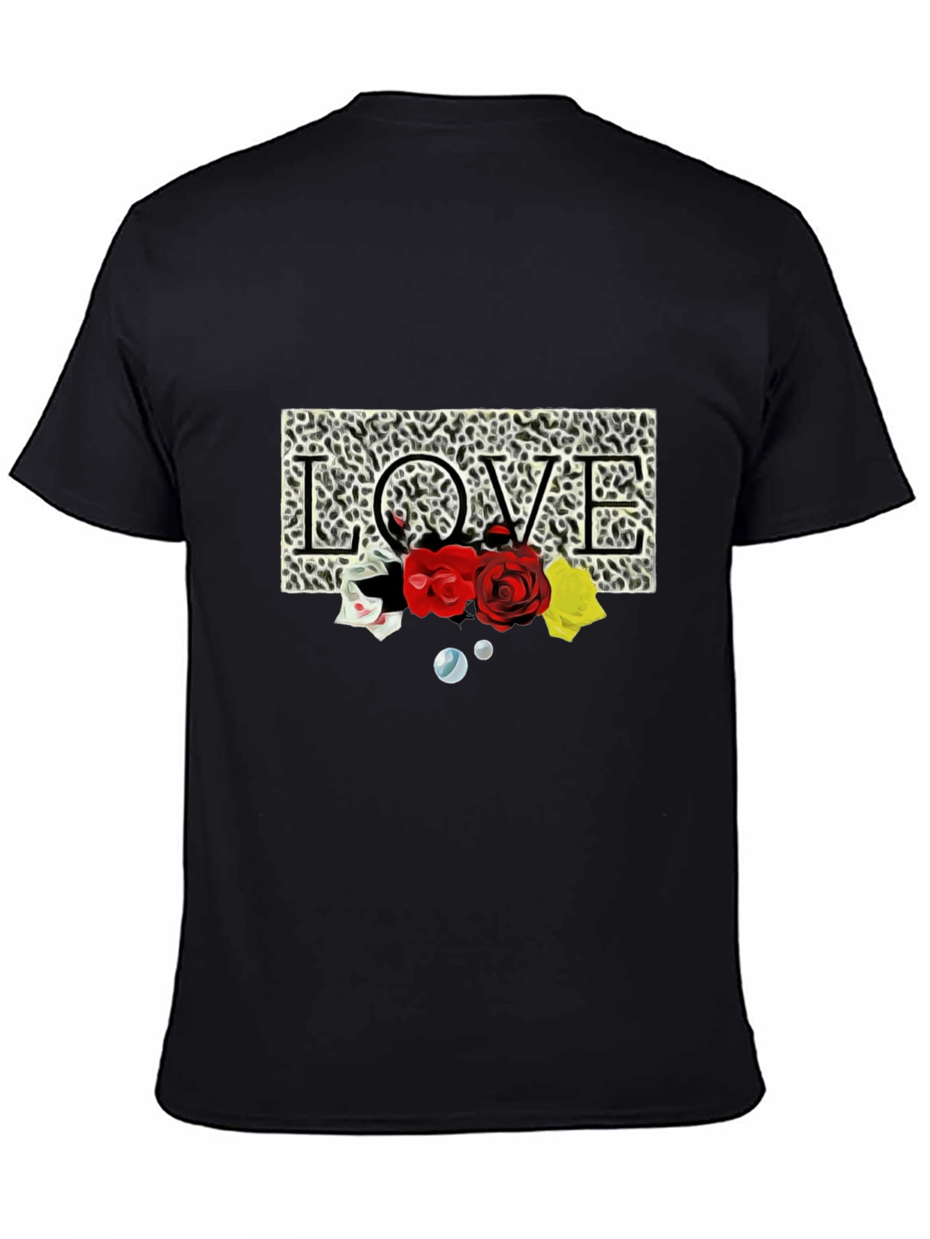 Black Leopard Love Roses Graphic T-Shirt view 4