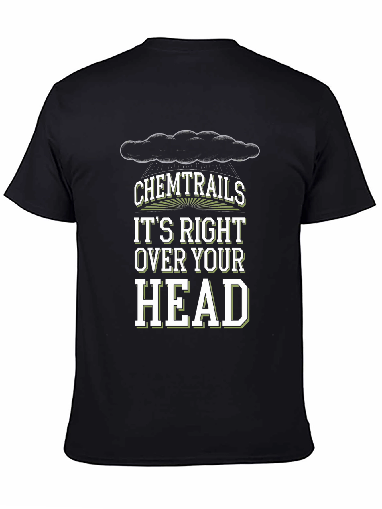 Black Chemtrails Conspiracy Theory T-Shirt view 4