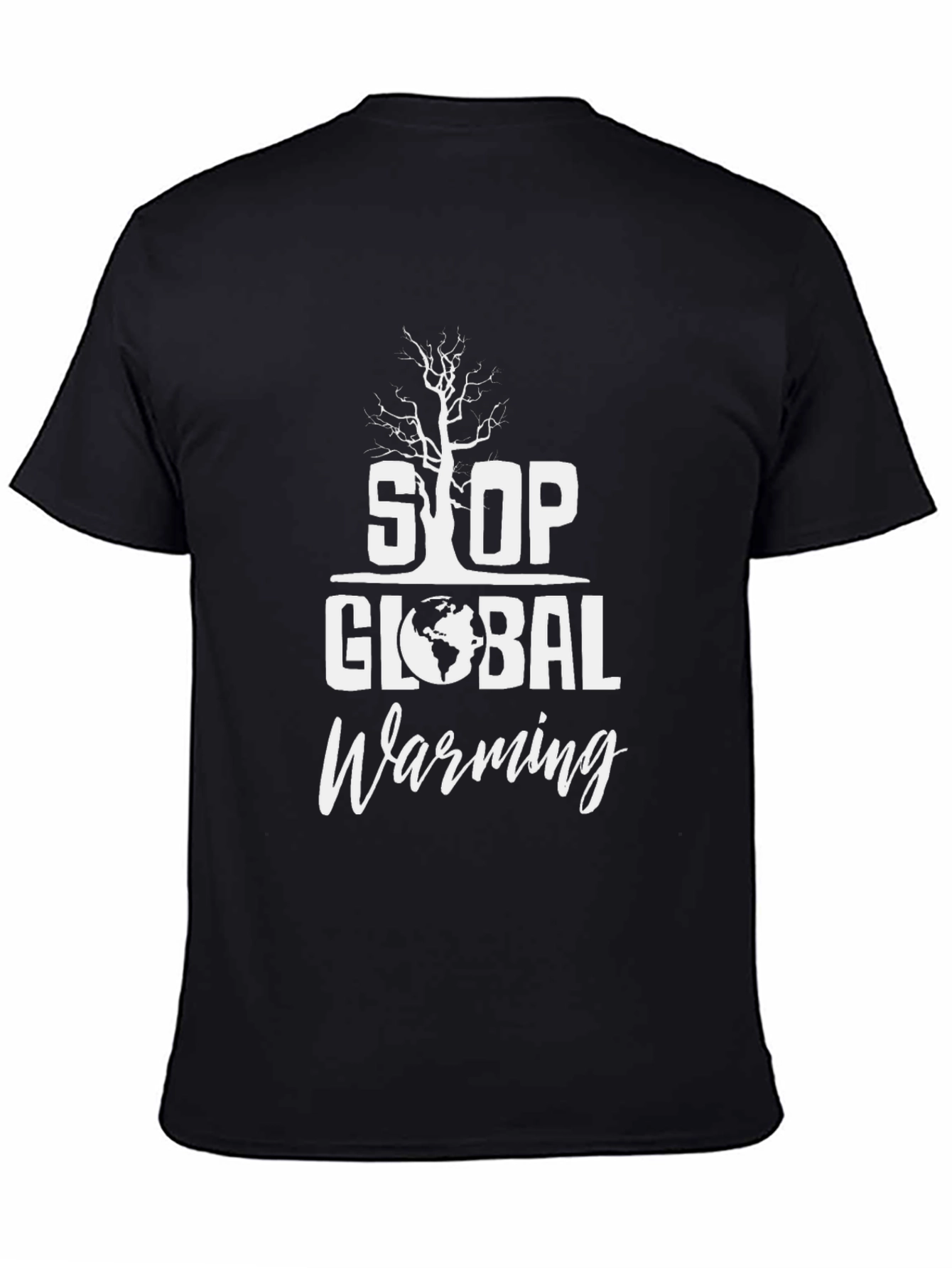 Black Stop Global Warming Graphic Tee - Eco-Friendly Fashion view 4
