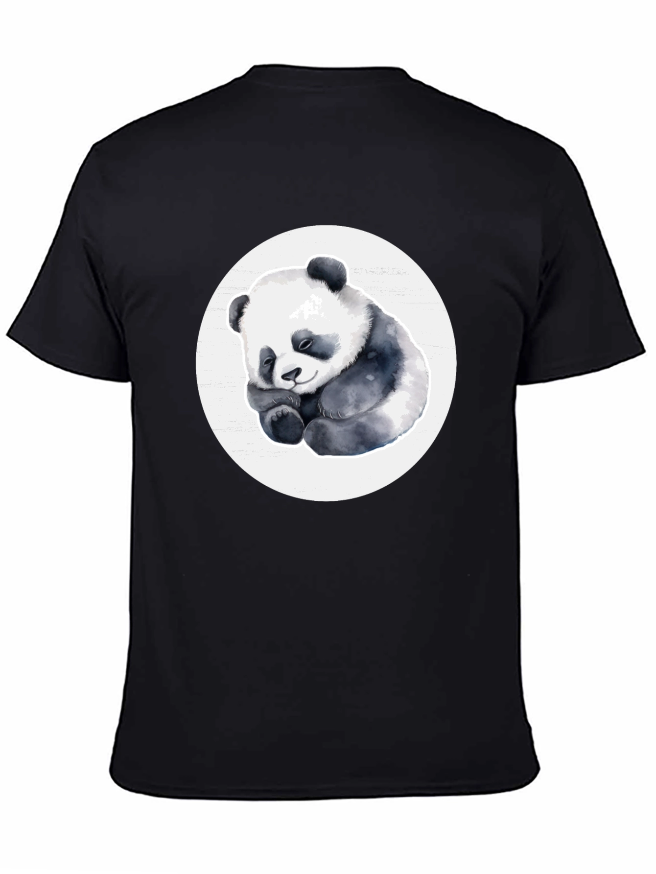 Black Cute Panda T-Shirt - Black view 4