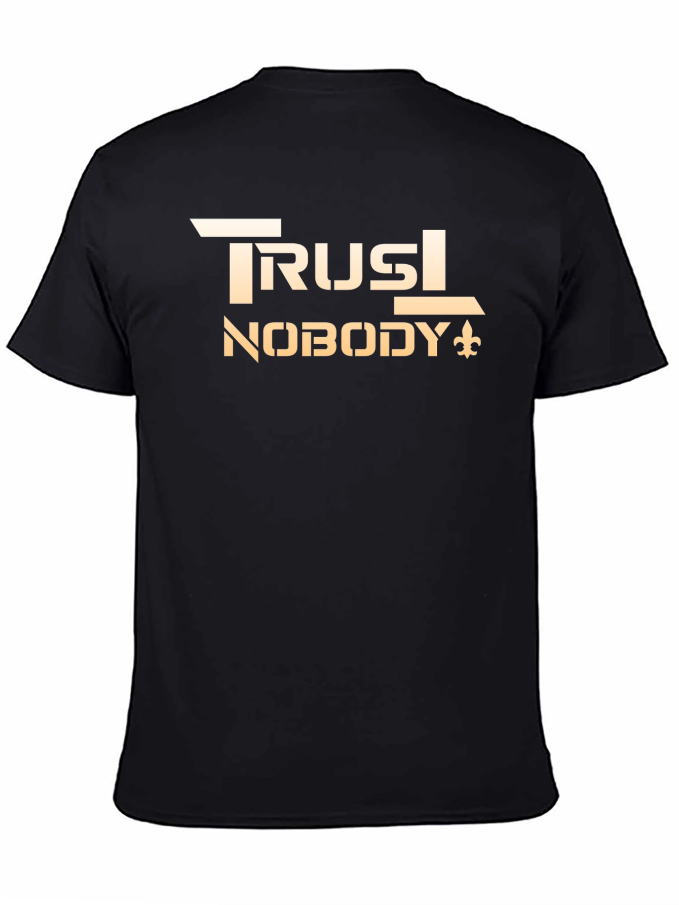 Black Trust Nobody Graphic Tee - Black Cotton Casual Shirt view 4