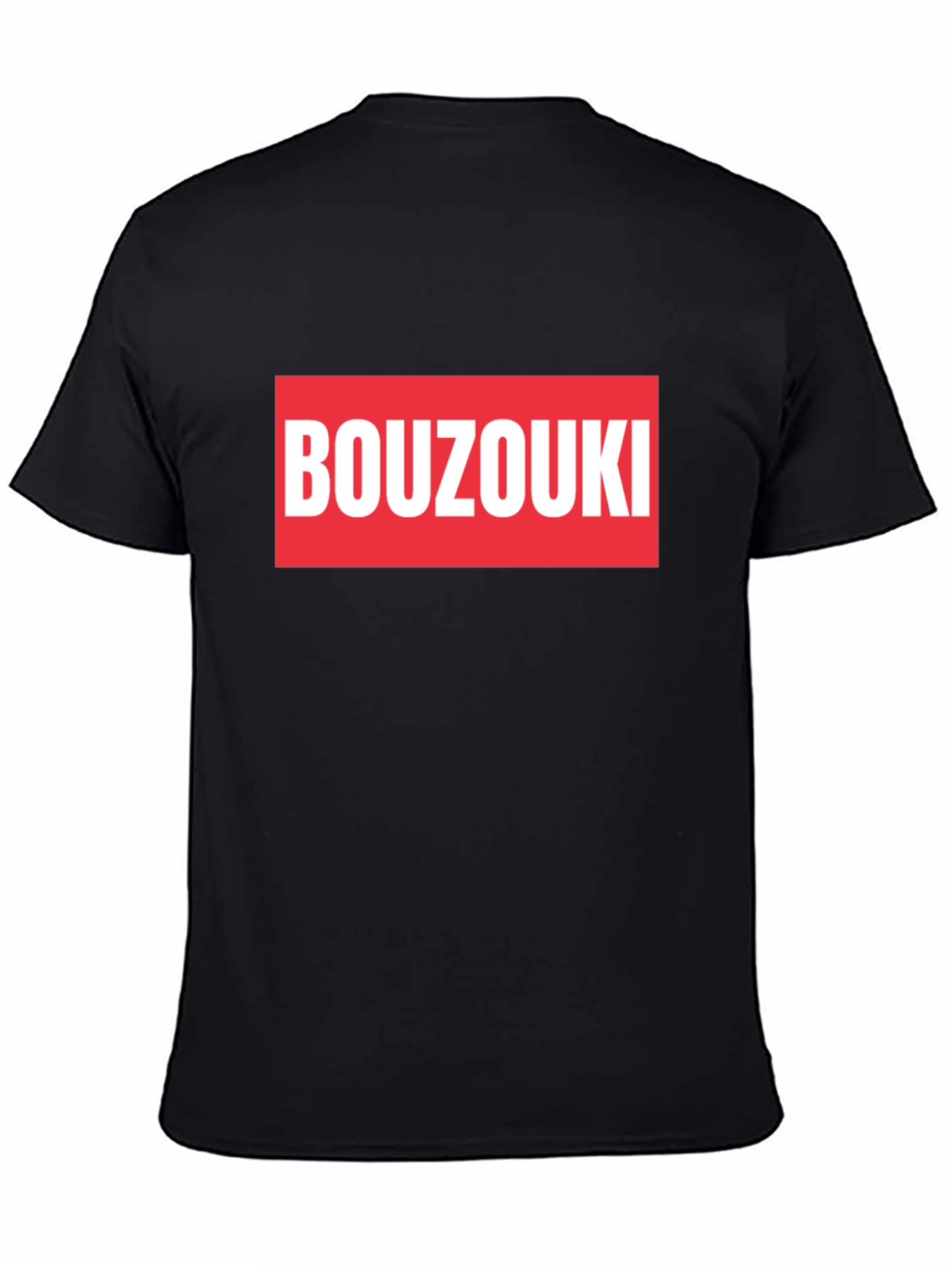 Black Bouzouki T-Shirt - Black Cotton Tee view 4
