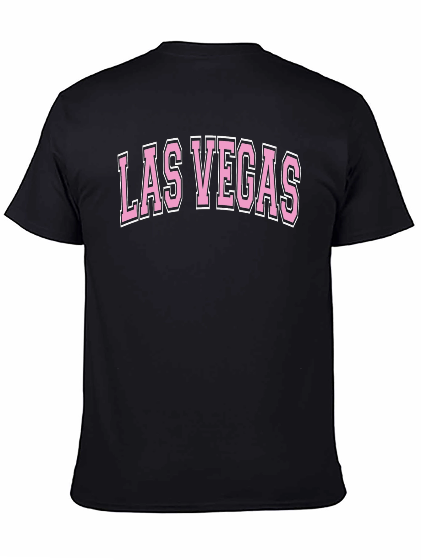 Black Las Vegas Graphic Tee - Black Cotton Blend T-Shirt view 4