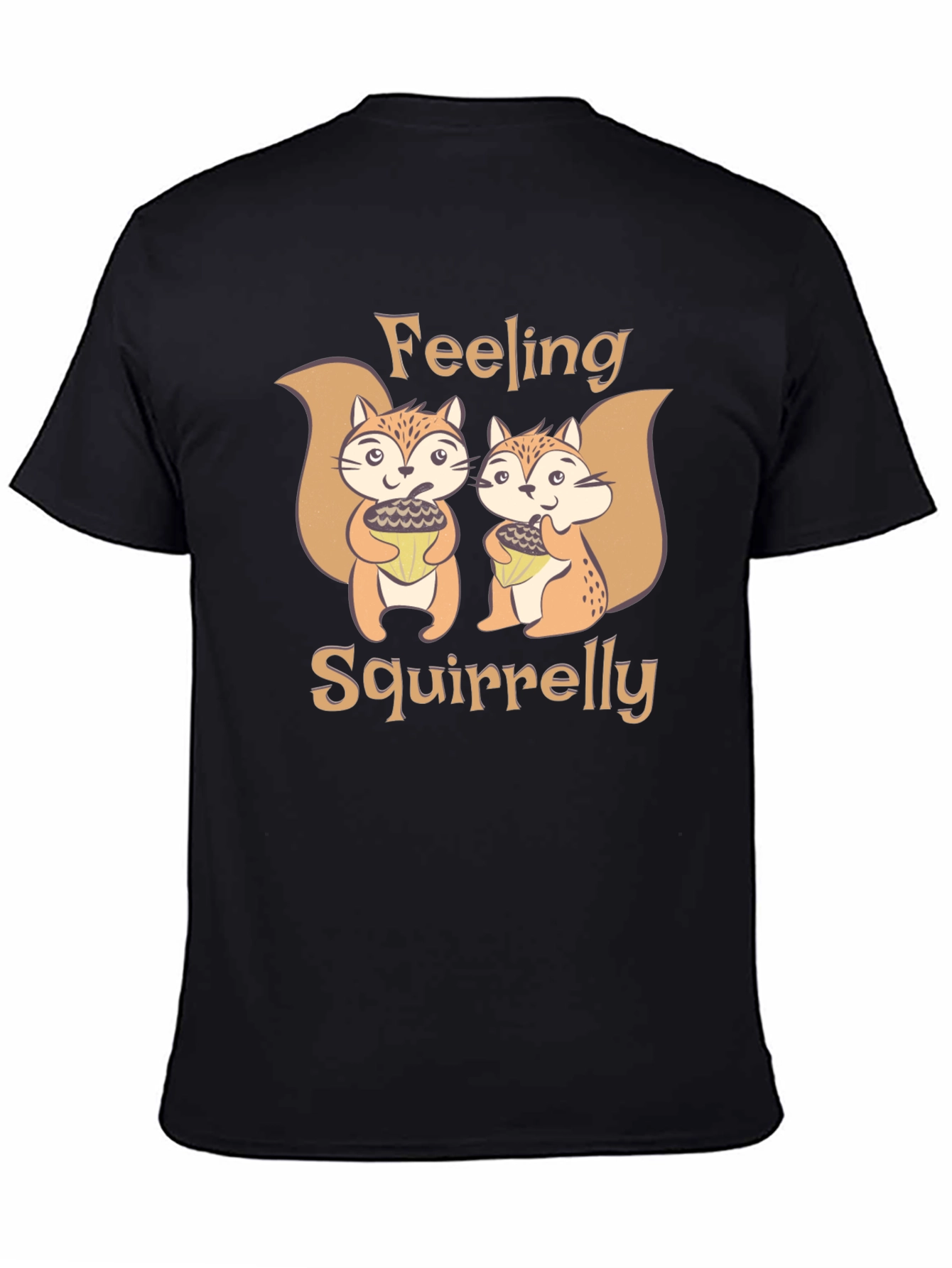 Black Feeling Squirrelly Graphic T-Shirt - Fun Novelty Tee view 4