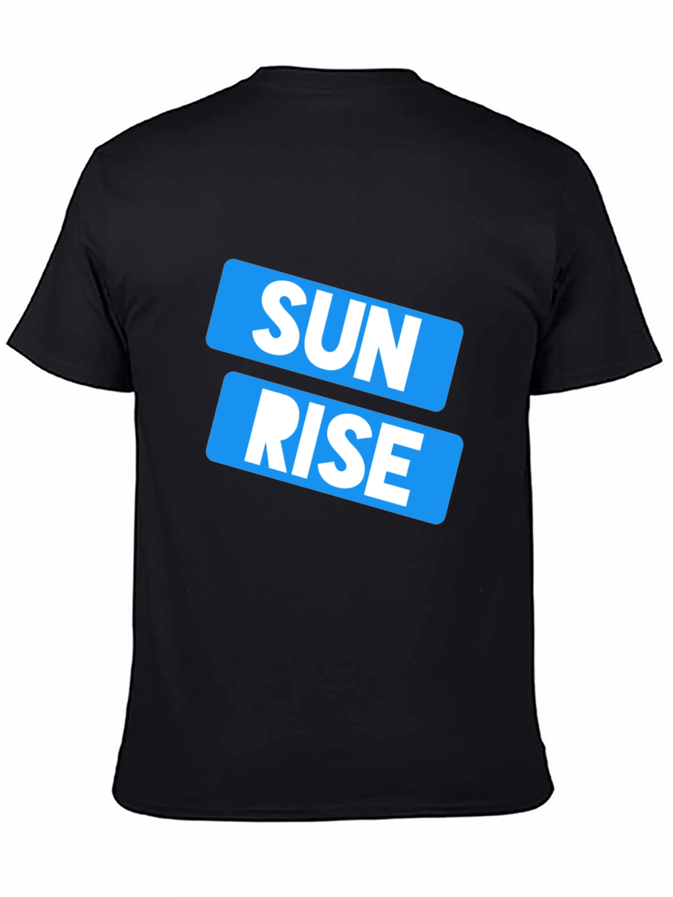 Black Sunrise Graphic Print Crew Neck Men's T-Shirt view 4