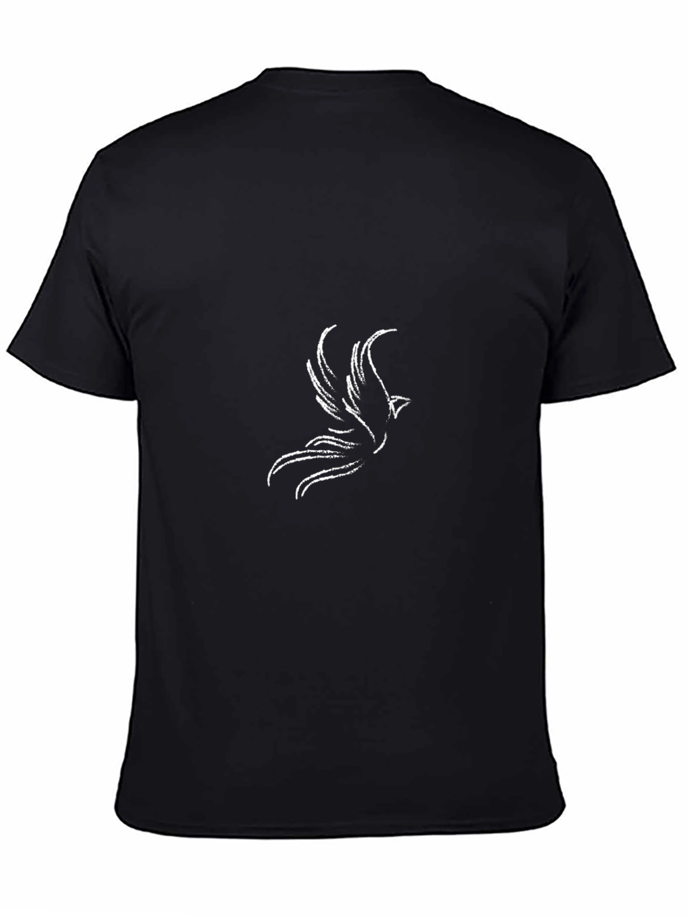 Black Men's Black T-Shirt with Dove Graphic view 4