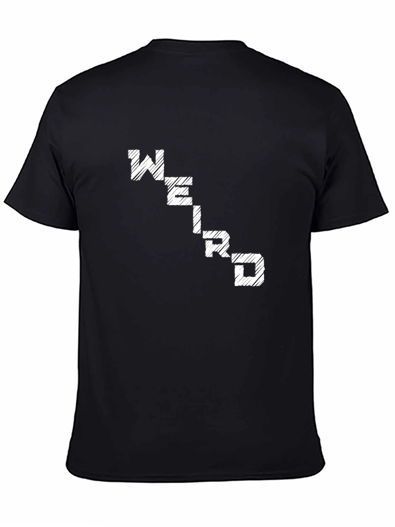 Black Weird Graphic Tee - Comfortable Black Cotton T-Shirt view 4