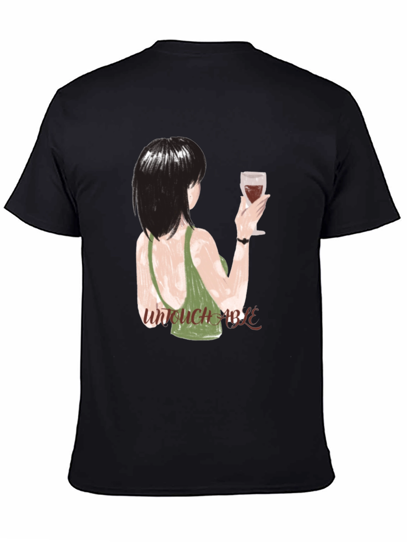 Black Untouchable Graphic Tee - Artistic Women's Design view 4