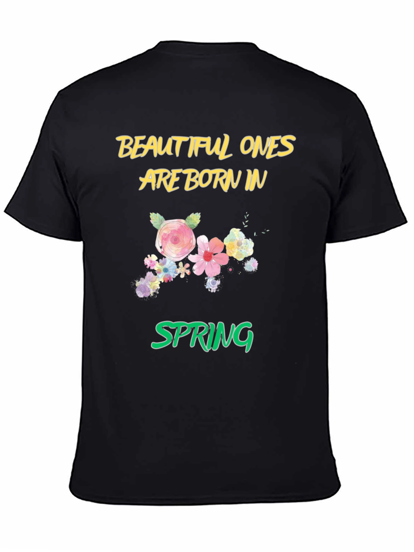 Black Beautiful Ones Born in Spring T-Shirt view 4