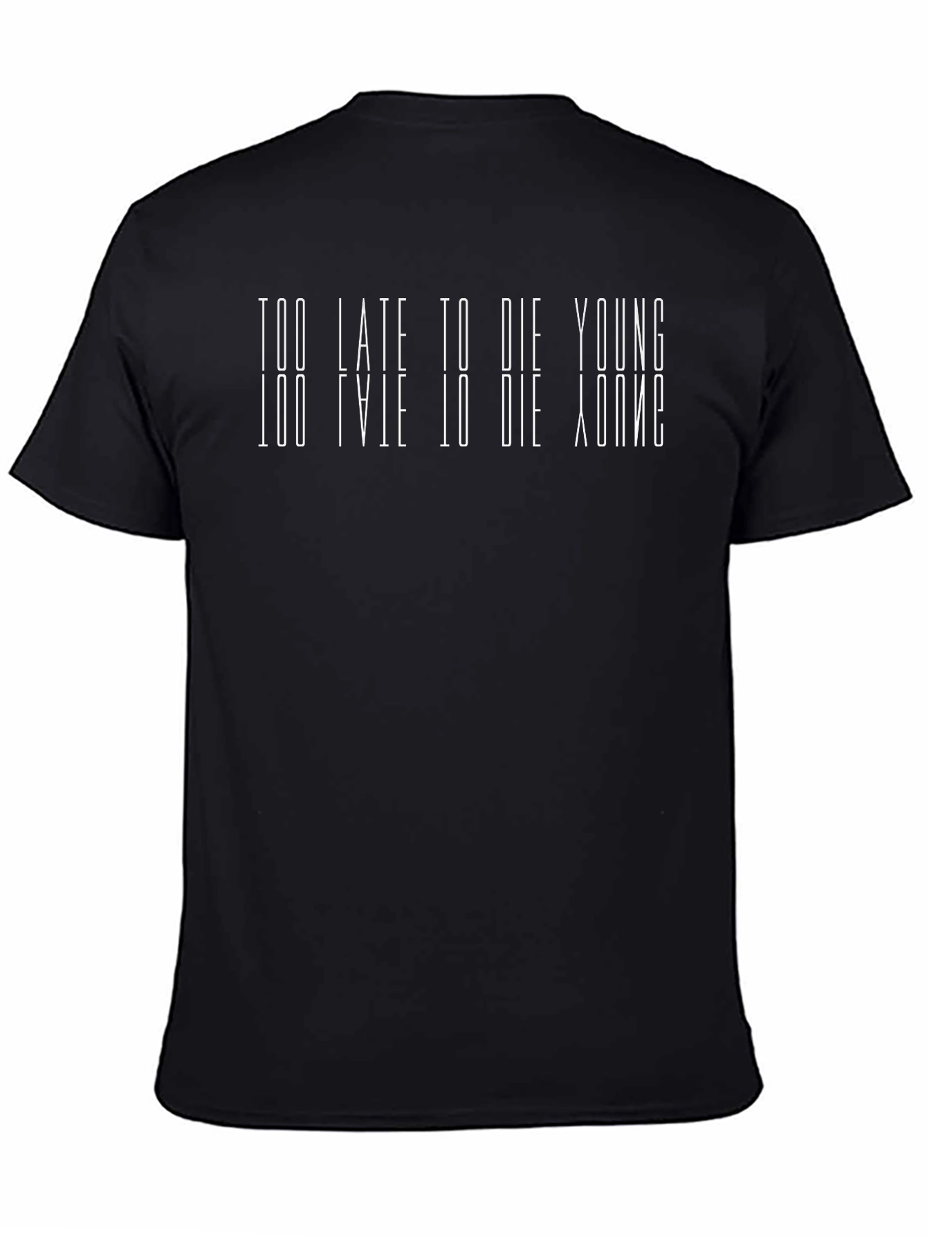 Black Too Late to Die Young Graphic Tee - Black view 4