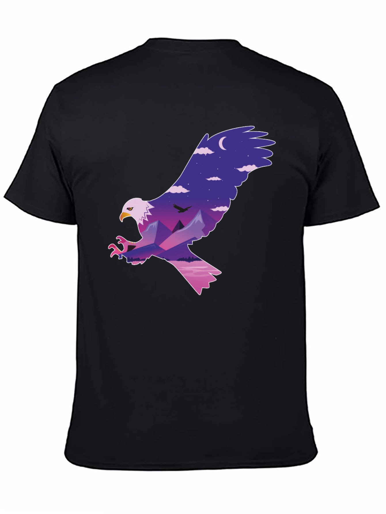 Black Eagle Mountainscape Graphic T-Shirt view 4