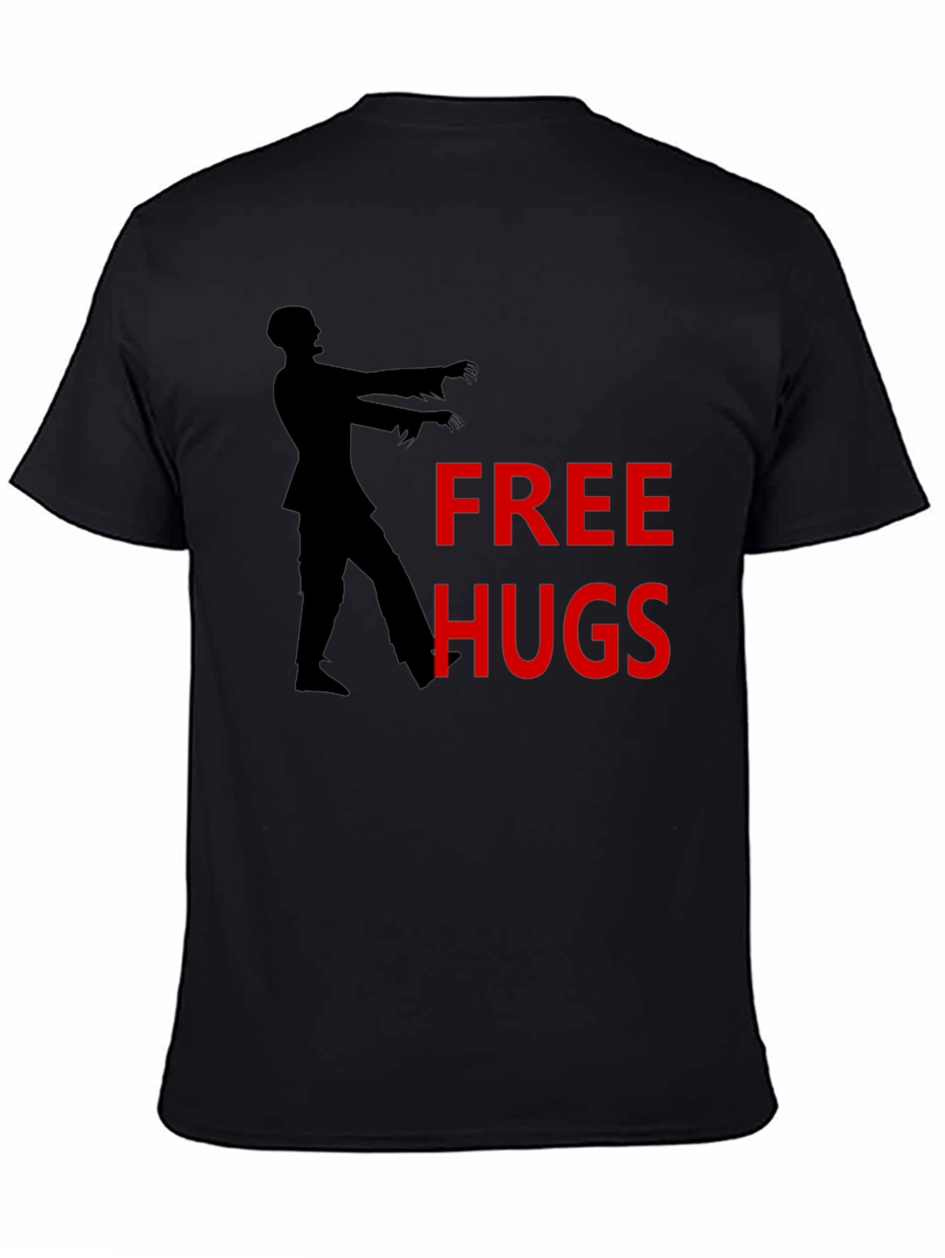 Black Free Hugs Zombie Graphic T-Shirt view 4