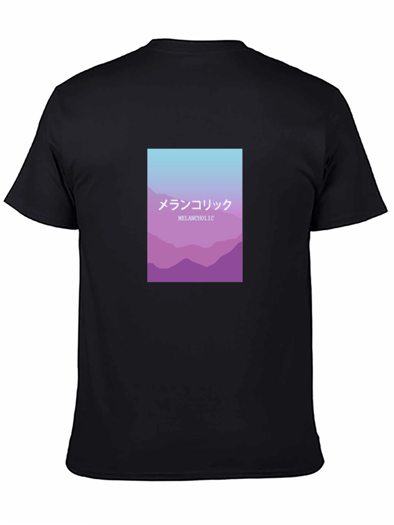 Black Melancholic Mountain Graphic T-Shirt - Black view 4
