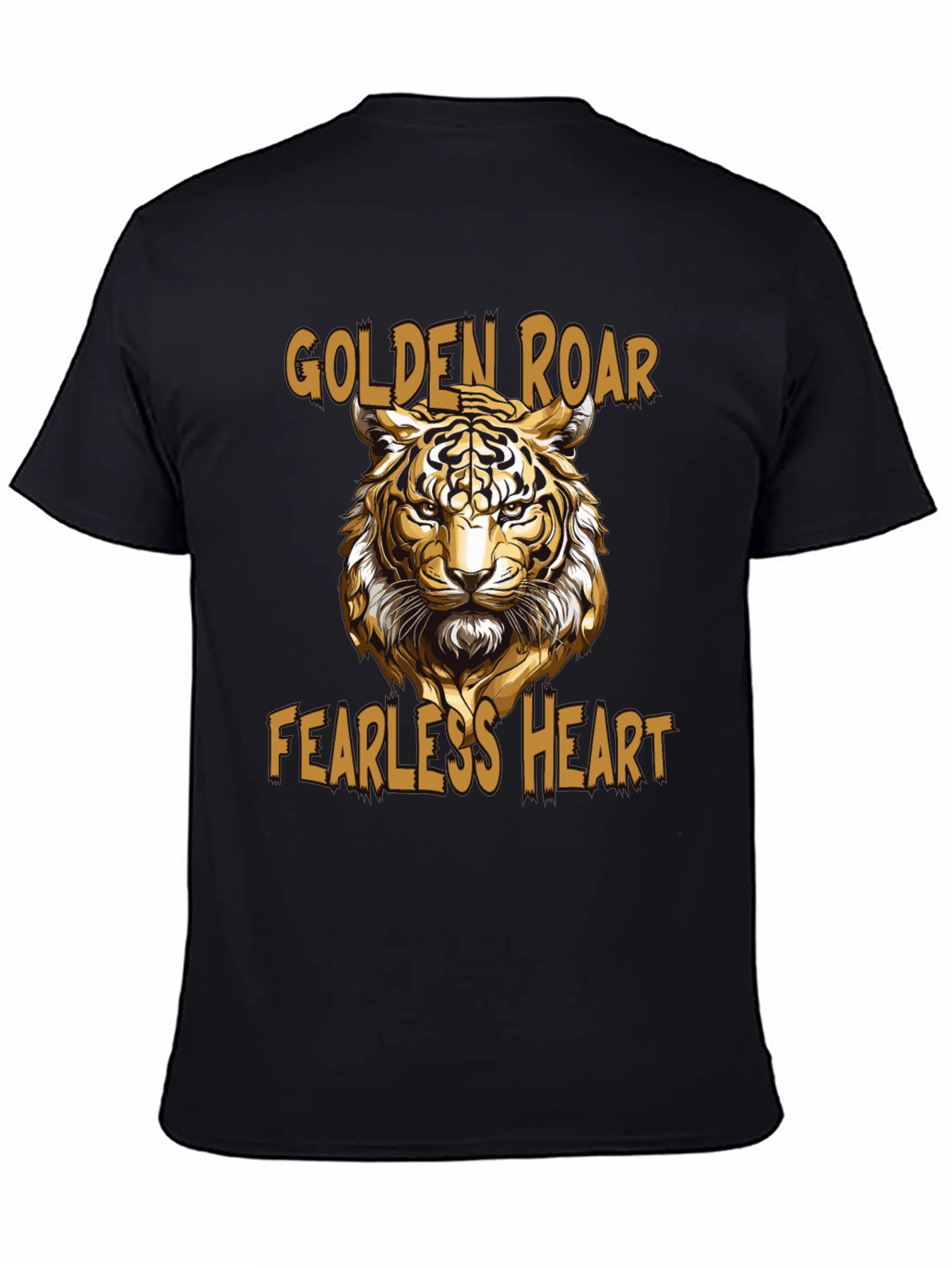Black Golden Roar Tiger Graphic Tee - Fearless Heart view 4