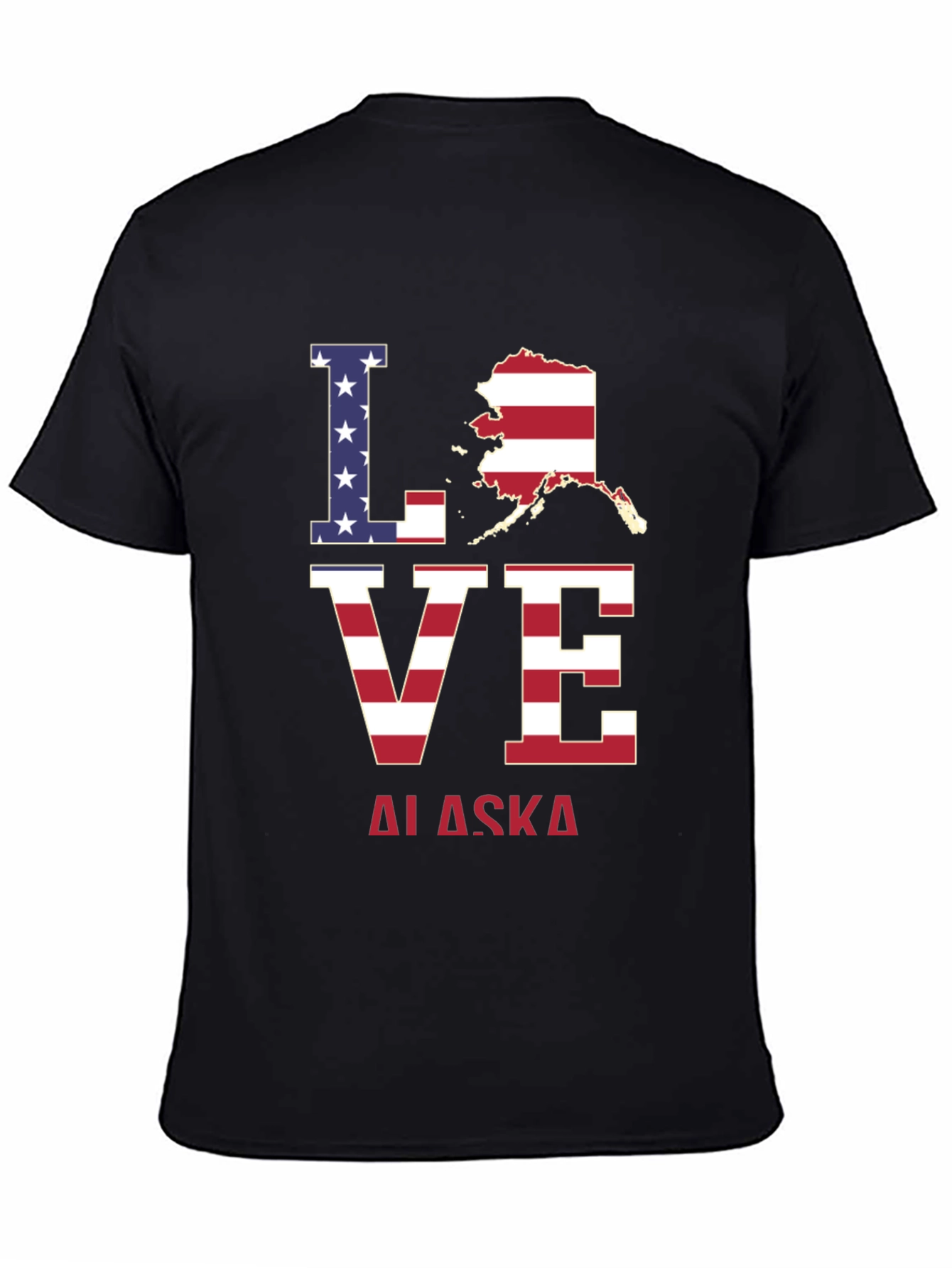Black Love Alaska Patriotic T-Shirt view 4