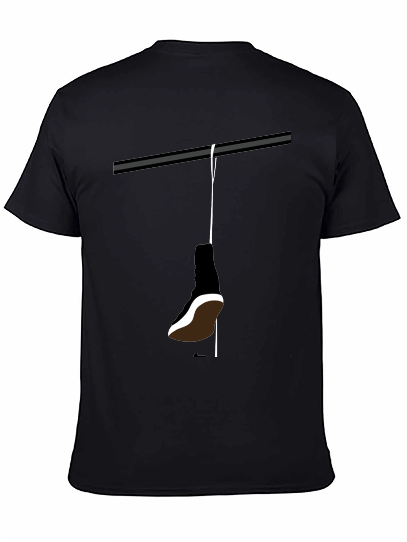 Black Hanging Shoe T-Shirt - Stylish Graphic Tee view 4