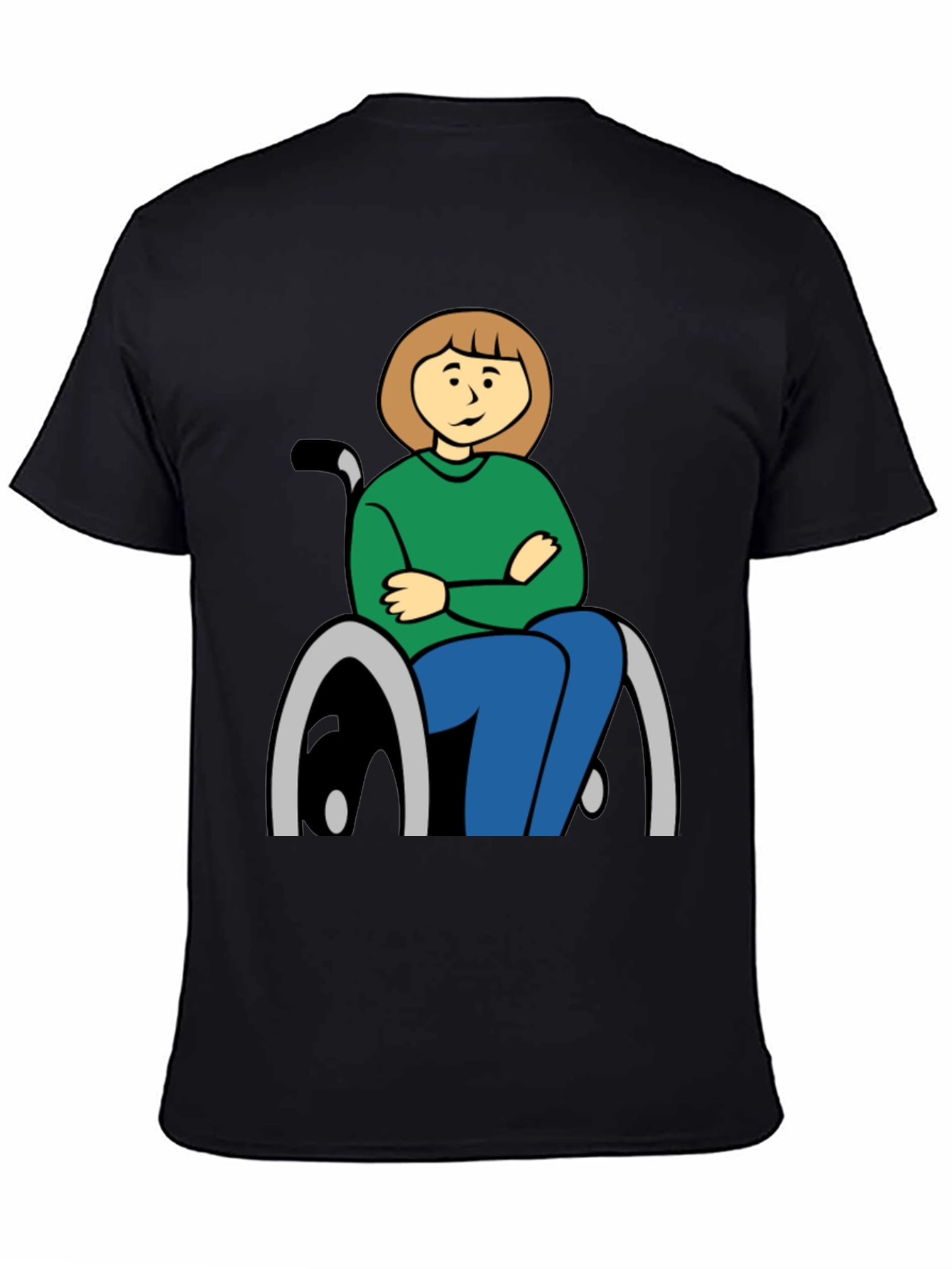 Black Cartoon Woman in Wheelchair Graphic Tee view 4