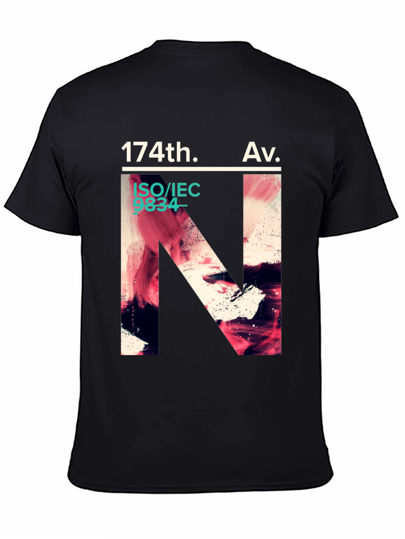Black 174th Av. Graphic T-Shirt - Modern Artistic Design view 4