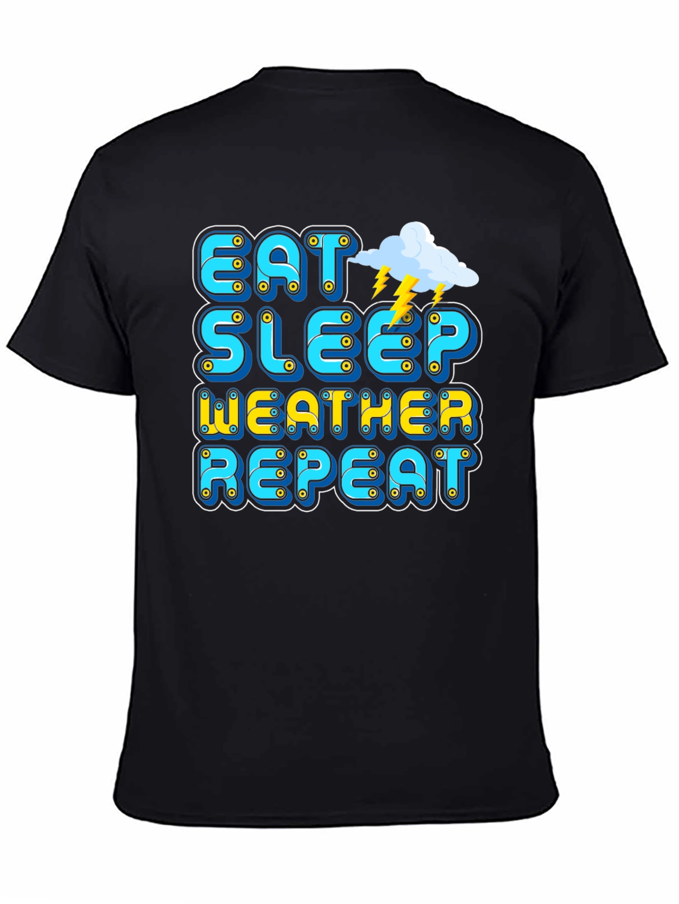Black Eat Sleep Weather Repeat Graphic Tee view 4