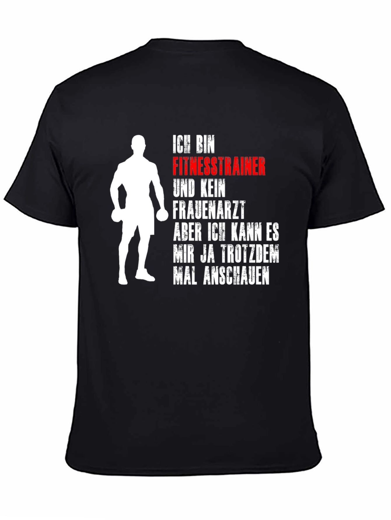 Black Fitness Trainer Graphic Tee - Funny Gym Workout Shirt view 4