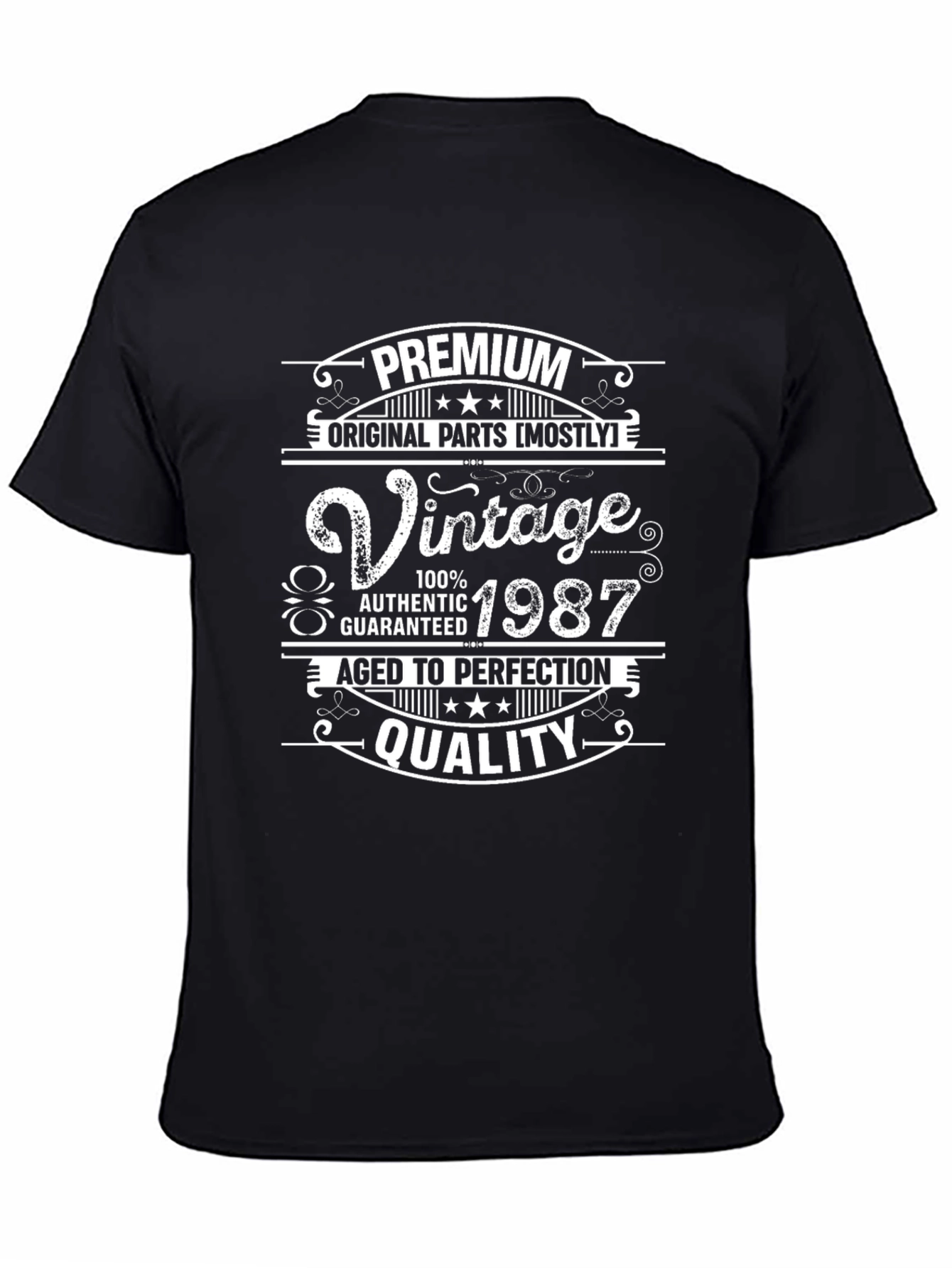 Black Vintage 1987 Premium Quality Graphic Tee view 4