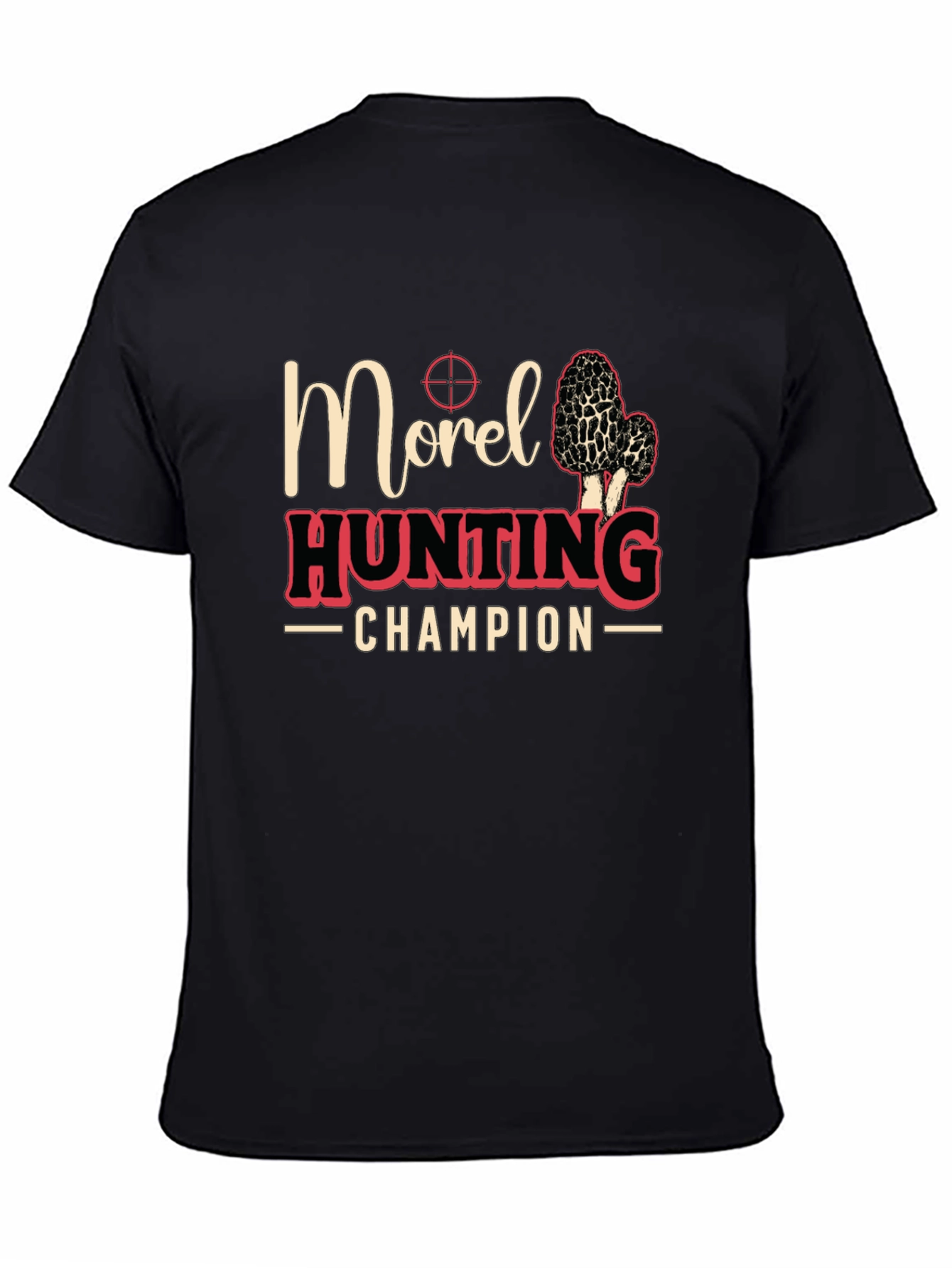 Black Morel Hunting Champion T-Shirt - Black view 4