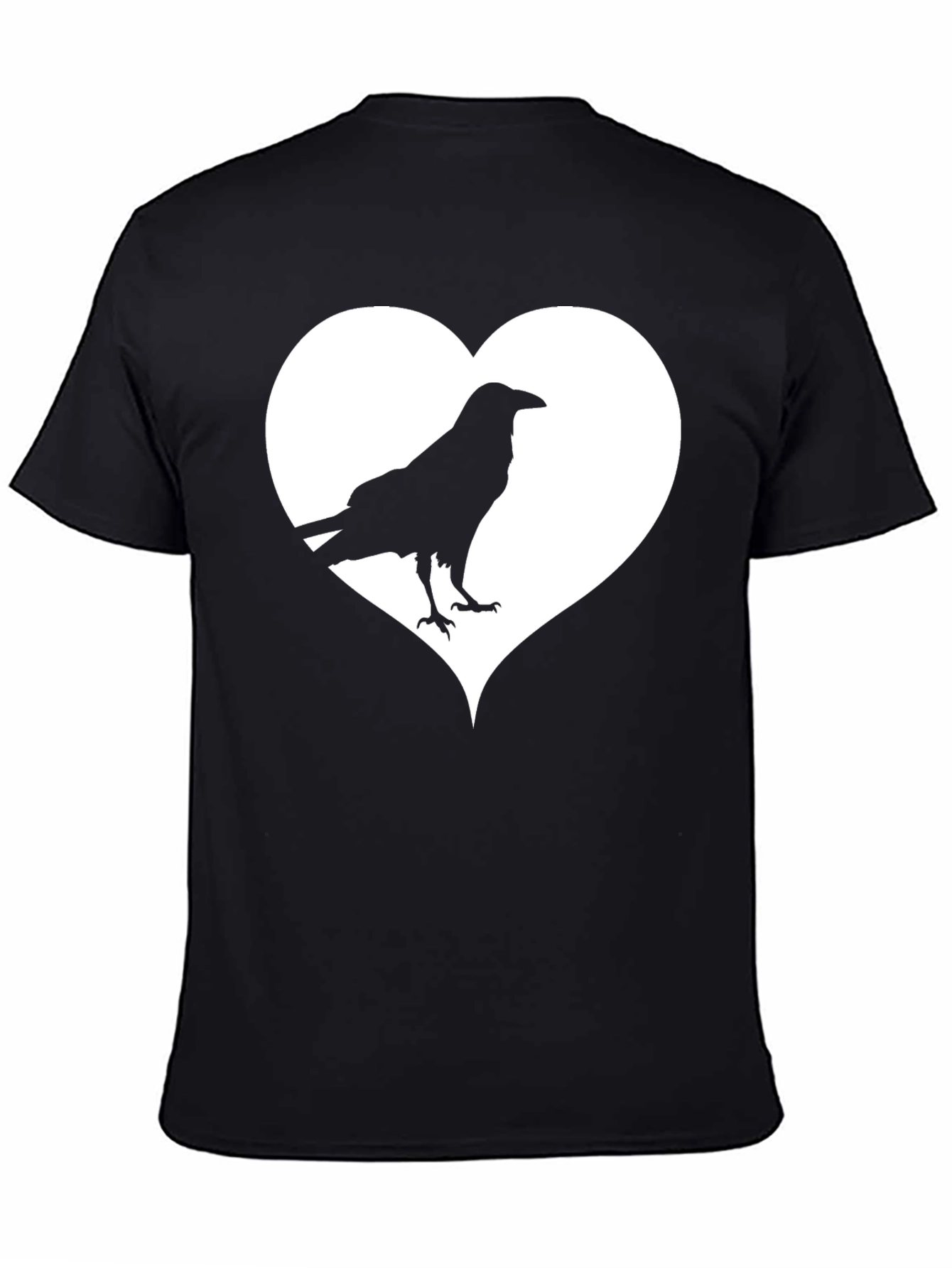 Black Raven Heart Graphic T-Shirt - Stylish Crow Tee view 4