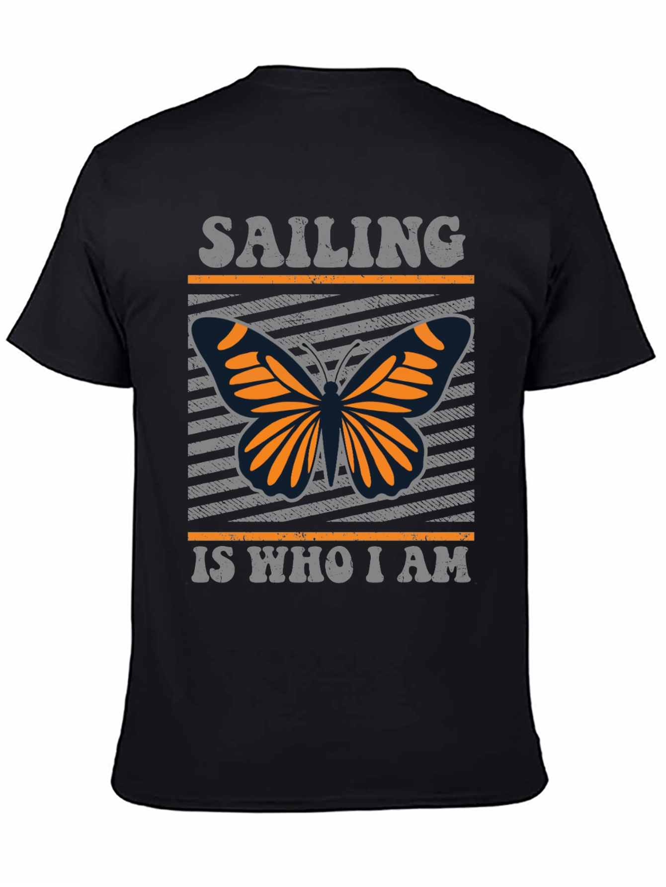 Black Sailing Butterfly T-Shirt - Unique Design Tee view 4
