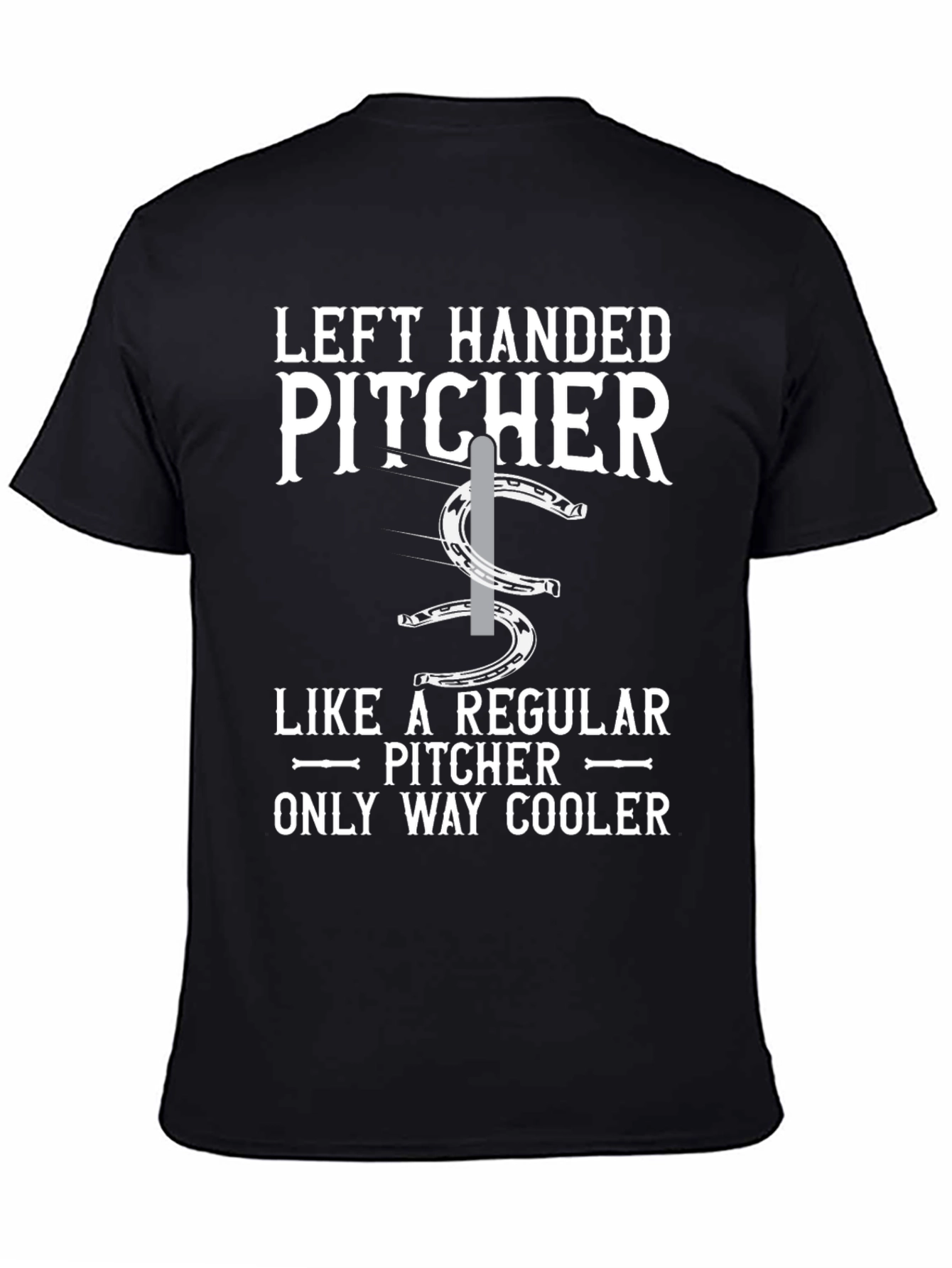 Black Left Handed Pitcher T-Shirt - Baseball Apparel view 4
