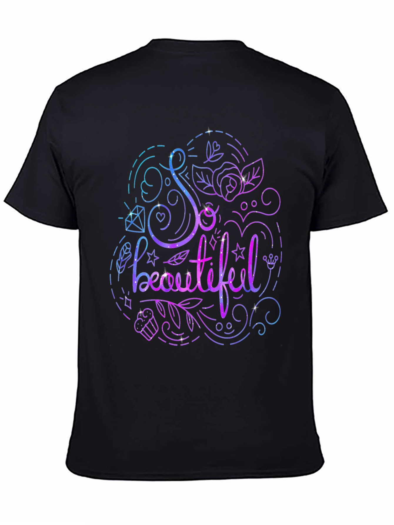 Black So Beautiful Graphic Print Black T-Shirt view 4