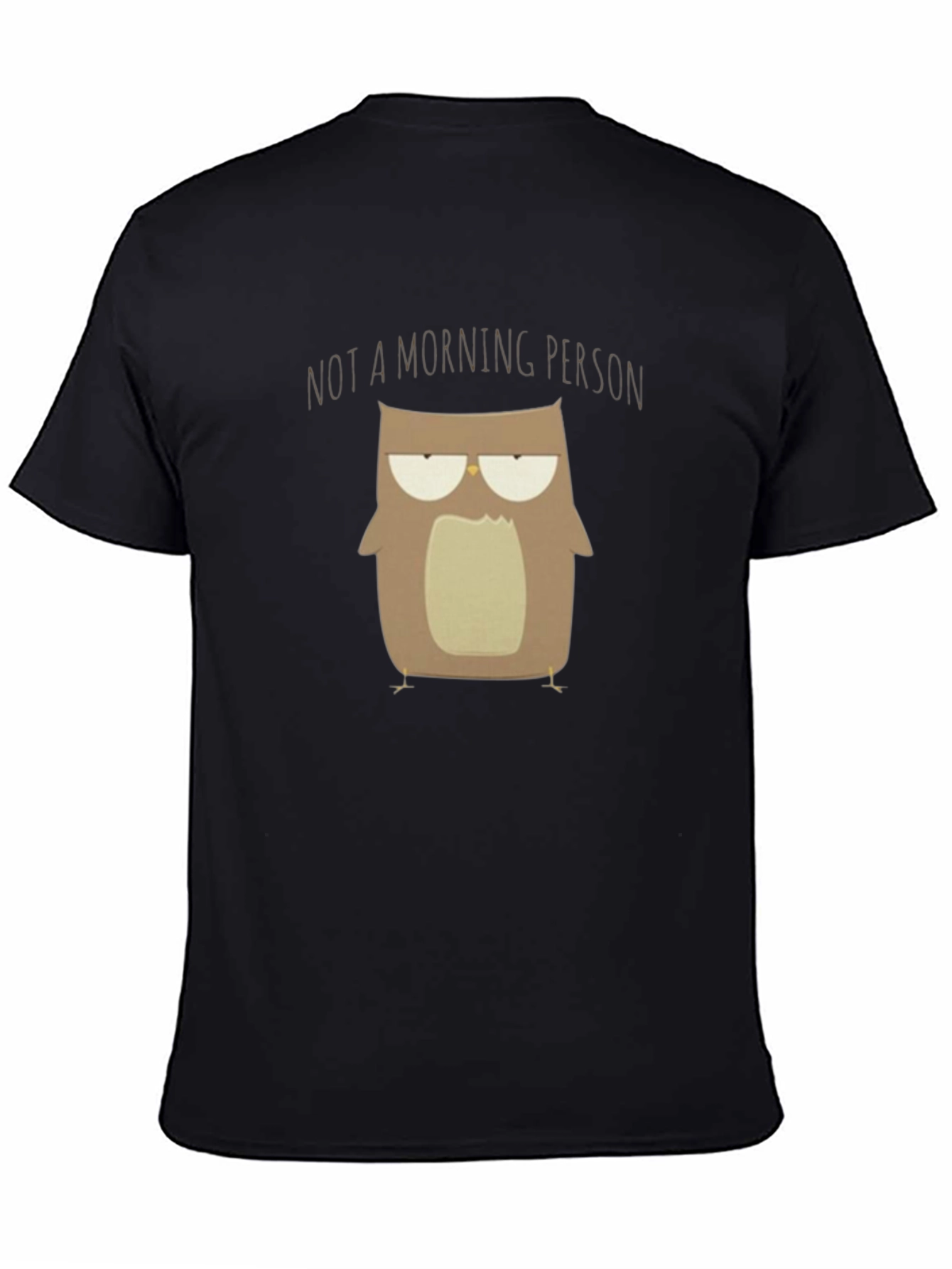Black Not A Morning Person Owl T-Shirt view 4