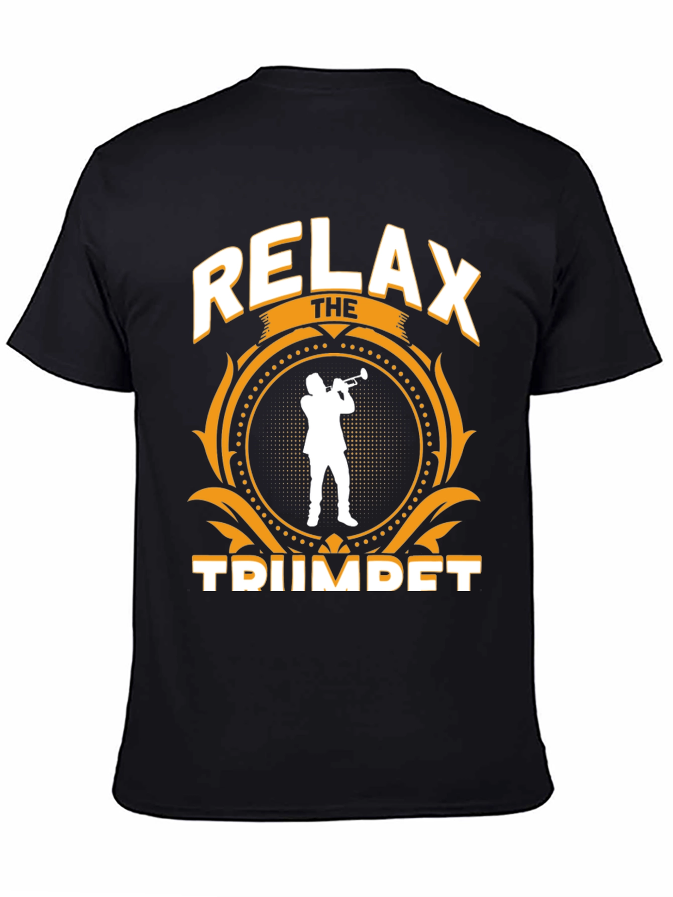 Black Relax The Trumpet T-Shirt - Musician Gift view 4