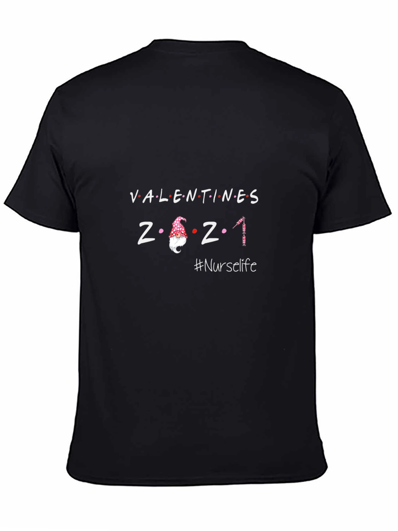 Black Valentines 2021 Nurse Life T-Shirt view 4